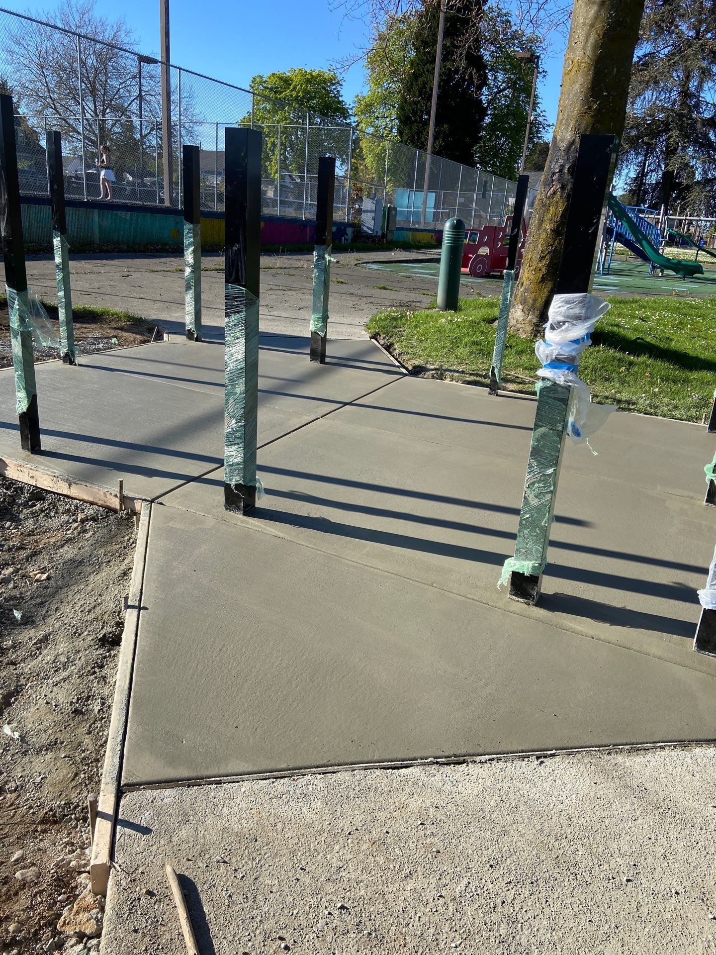 Concrete Patch Repair with Bollards | Clark Dog Park - Everett  by Jireh Asphalt & Concrete Inc 