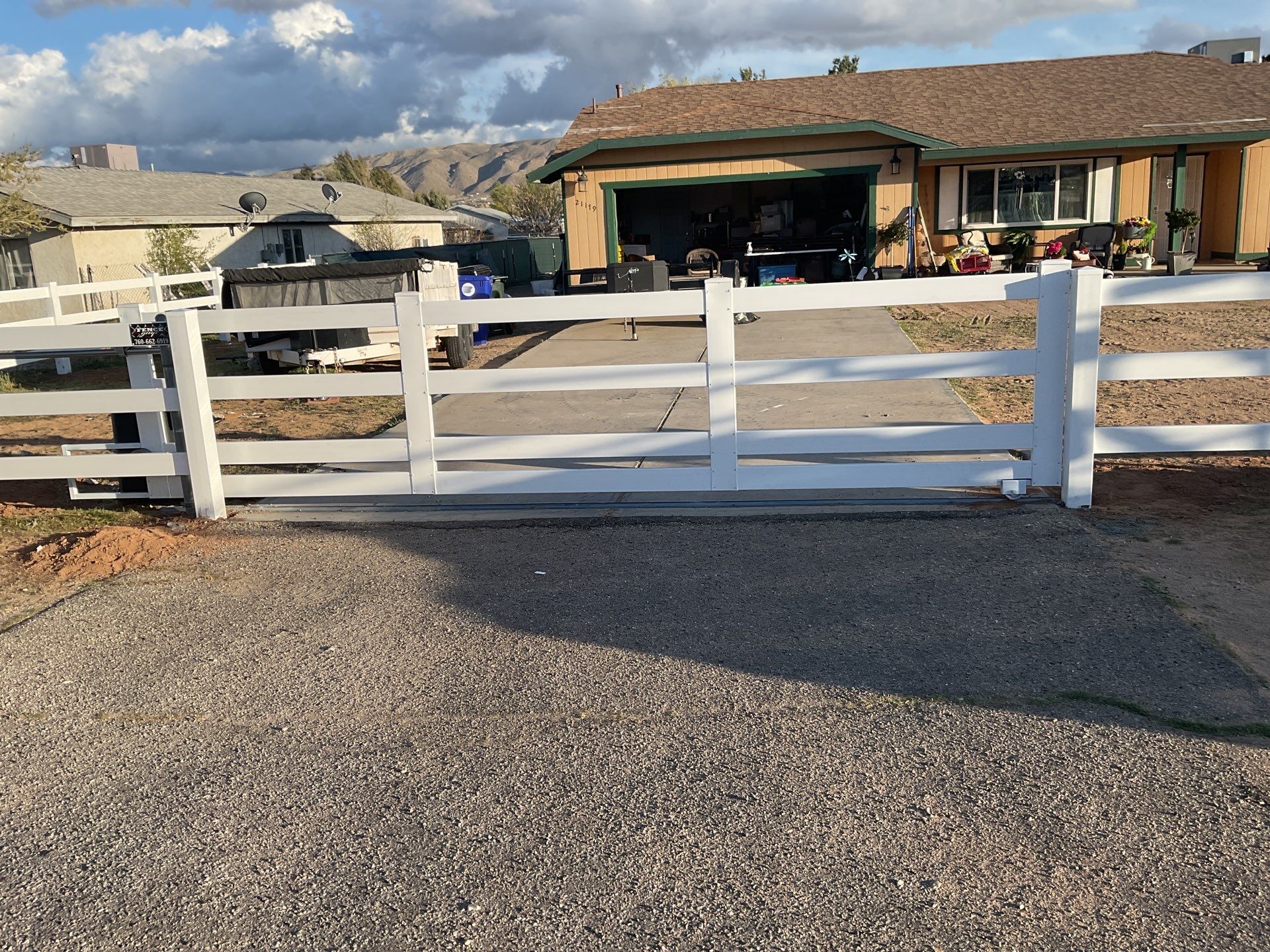 Fence Installation using Ranch Style Vinyl by Fence Guys Inc.