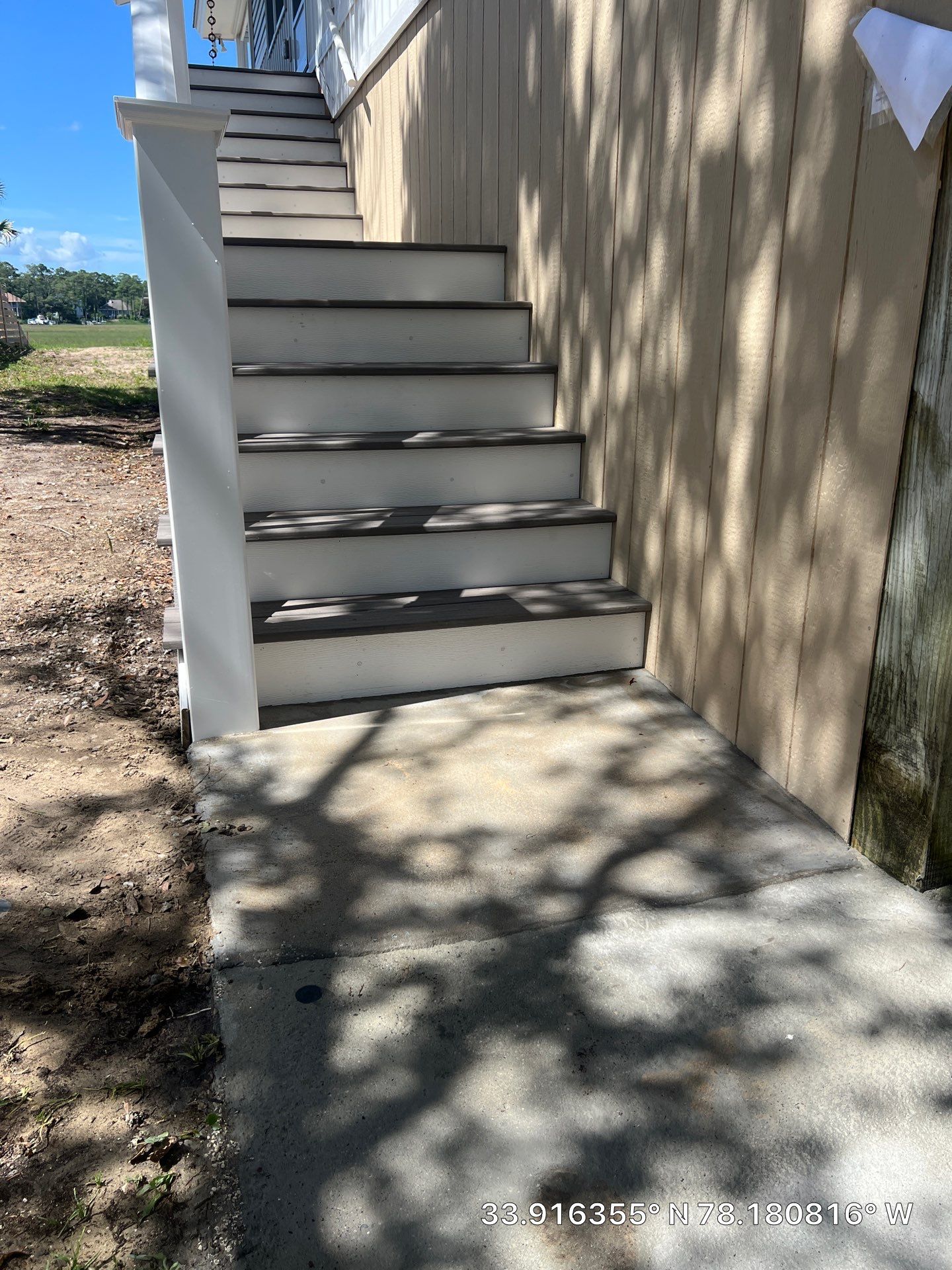 Exterior Stair Repair and Sidewalk Installation in Oak Island, NC by RGR Construction and Roofing, LLC