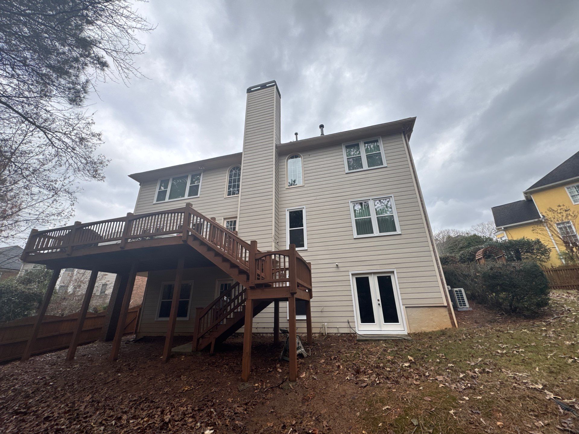 Chimney Siding Reconstruction and Full Exterior Painting in Marietta by Swift Home Renovations