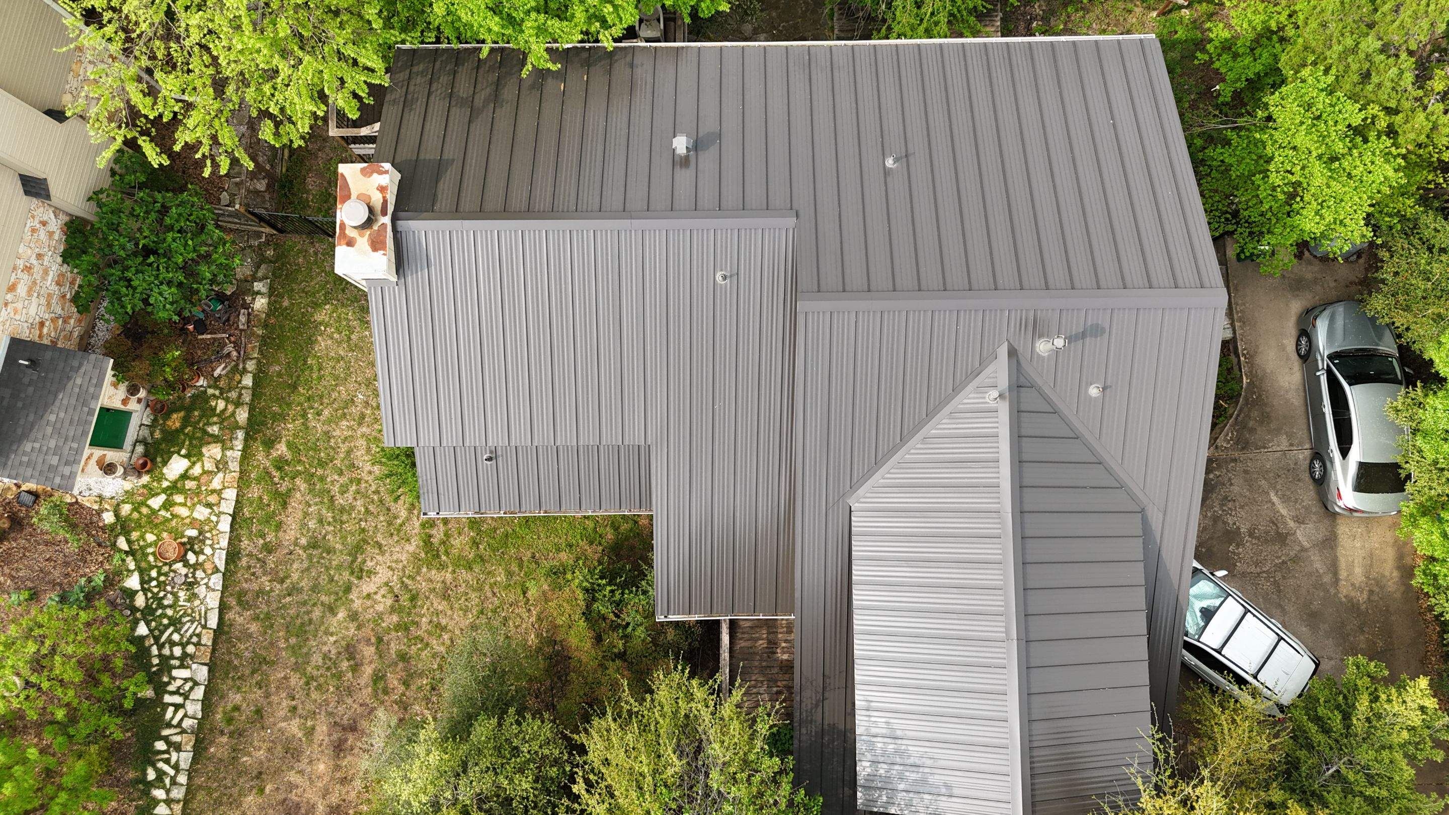 Dark Bronze - L&A Standing Seam with Striations by RoofsOnly.com