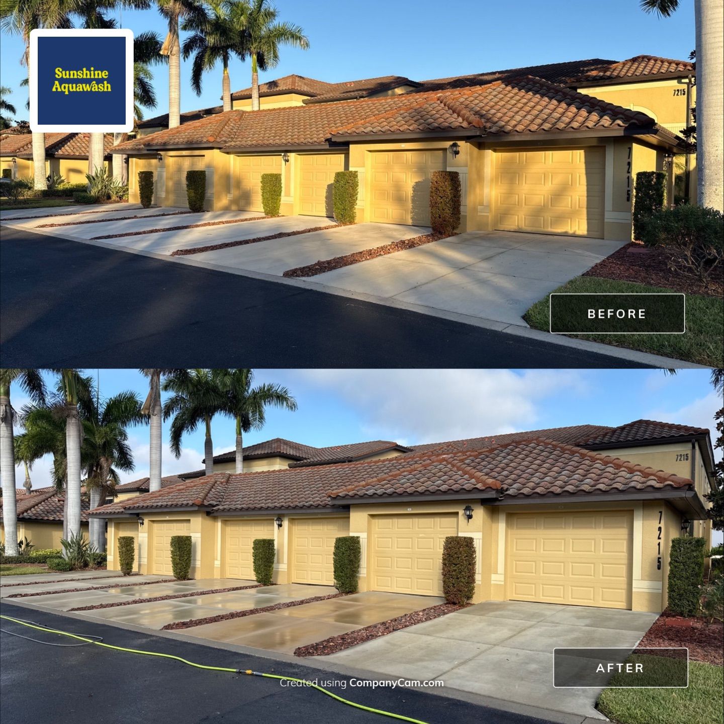 HOA Condo Concrete Driveway & Sidewalk Cleaning – River Strand Community, Bradenton, FL by Sunshine AquaWash