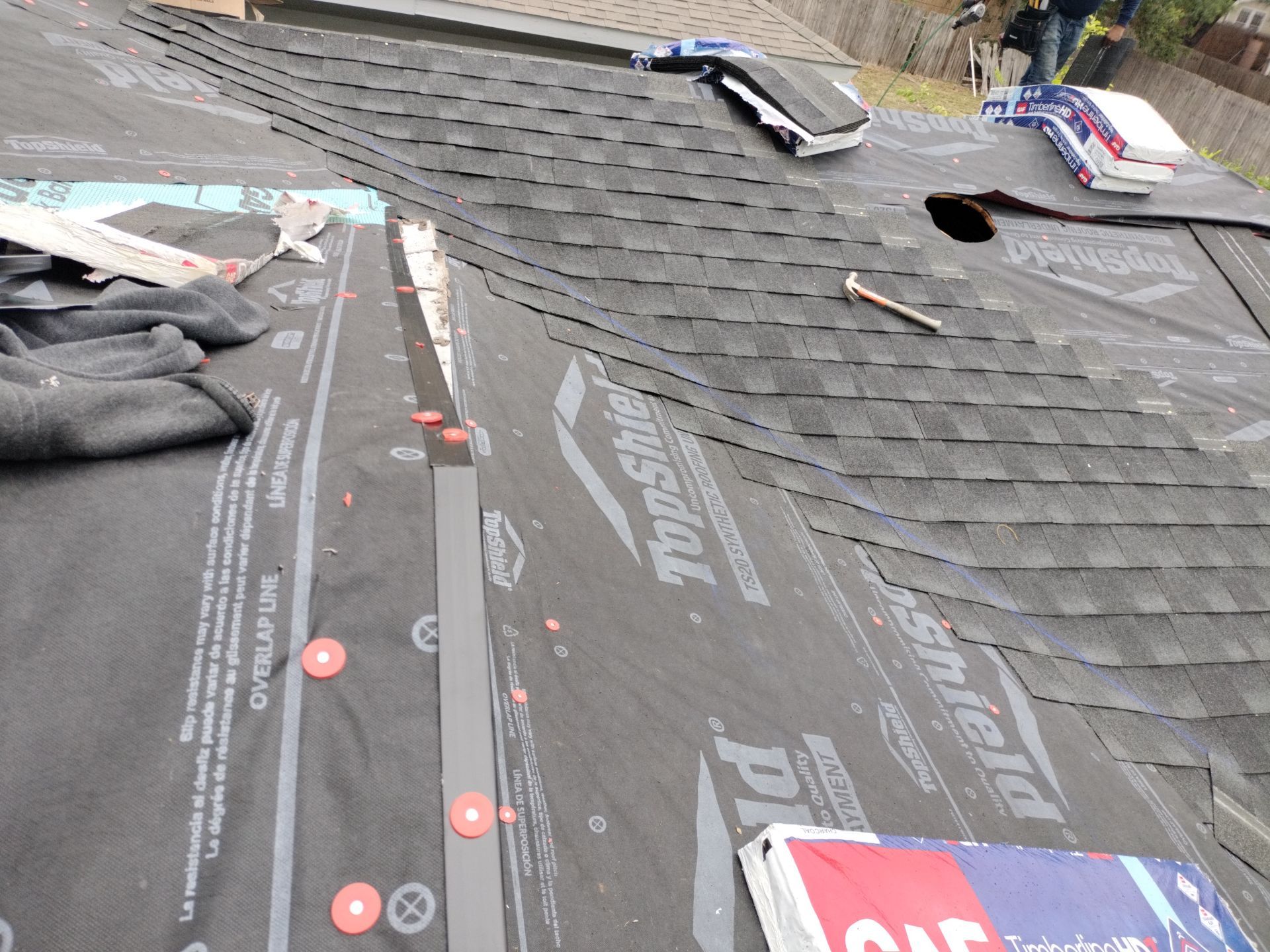 New Roof using GAF HDZ by V General Contractors 