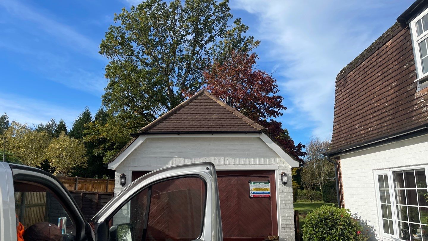 Garage Roof Clean using Honda 15lpm Low Pressure Washing Machine by Ges Exterior Cleaning ltd
