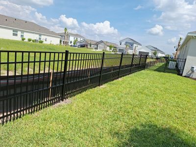 Aluminum Fence Installation using Black 3 Rail Aluminum Fence