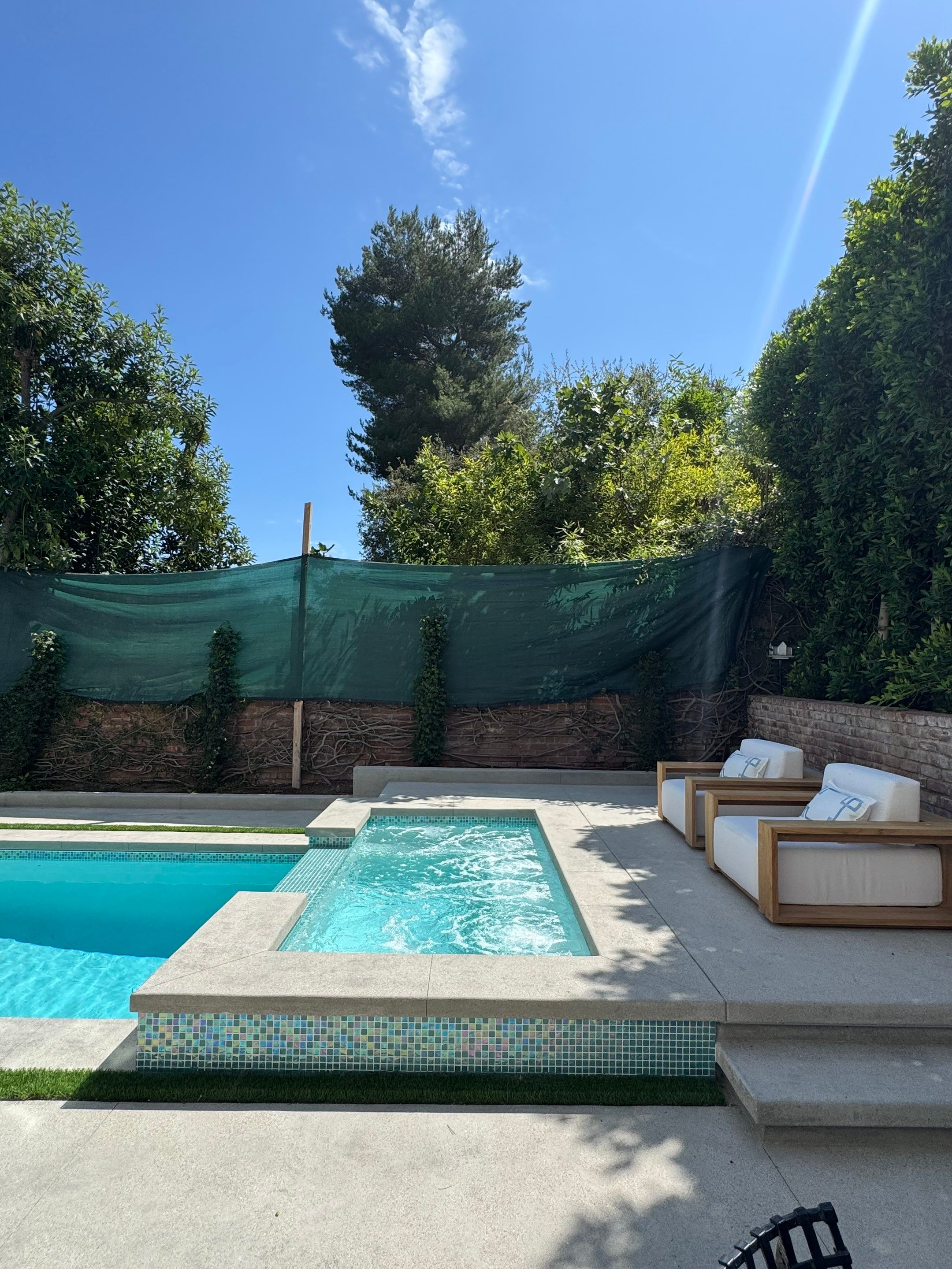 New Pool & Spa With Concrete Deck Work & Fire Place  by Lax Home Inc 