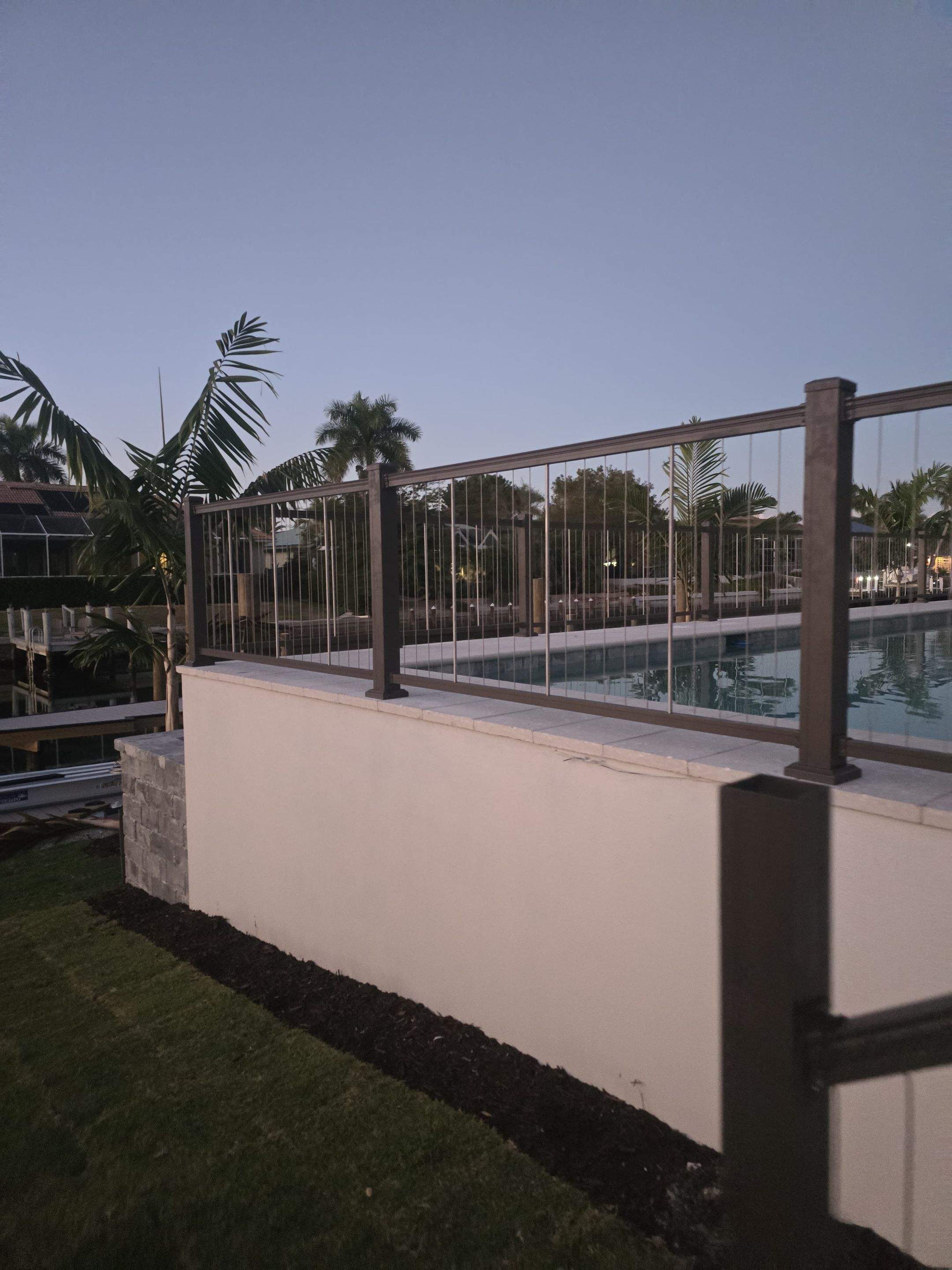 Bronze Aluminum Fence and Cable Railing in Marco Island by True Fence LLC