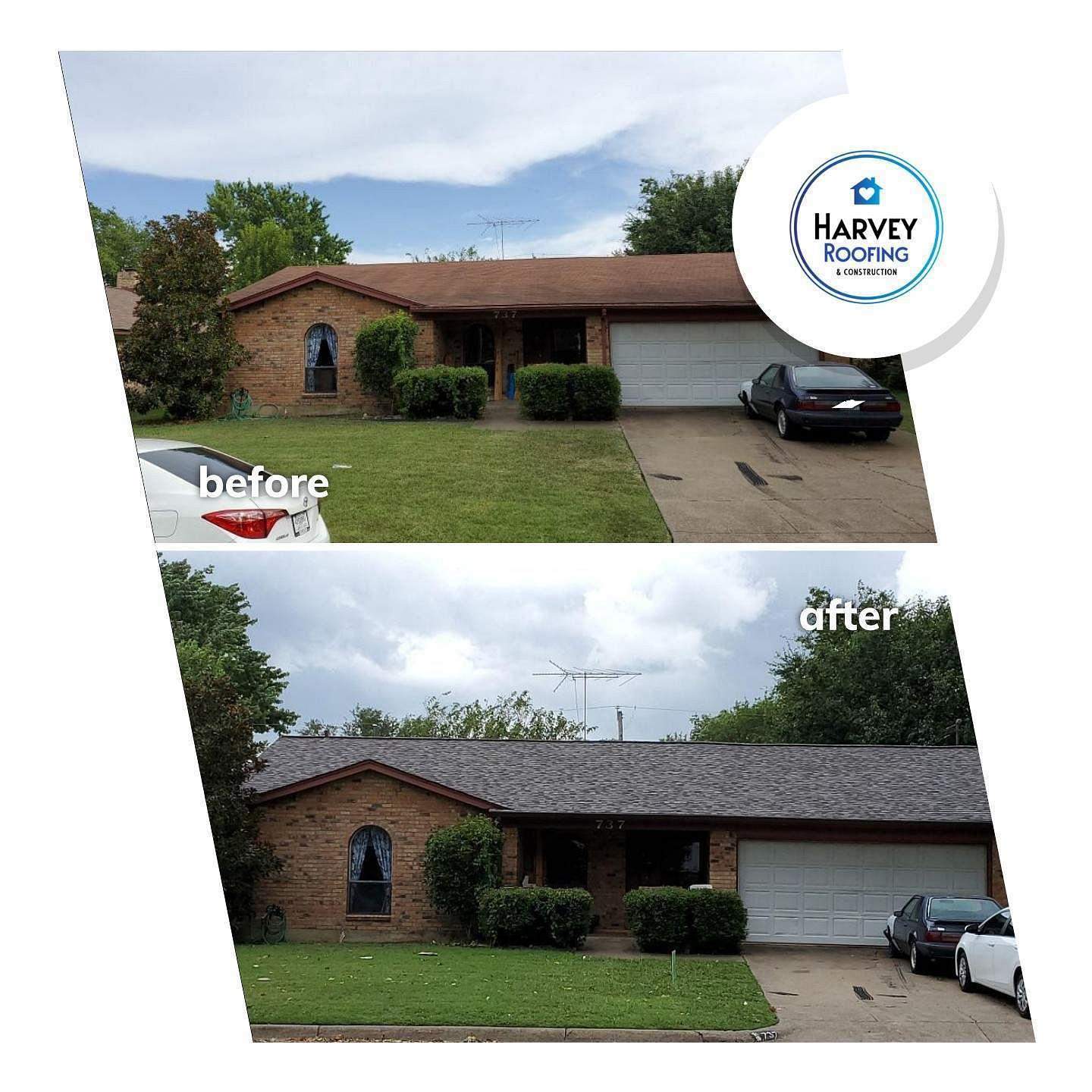 Residential Roofing Installation using Roofing Shingles by Harvey Roofing & Construction