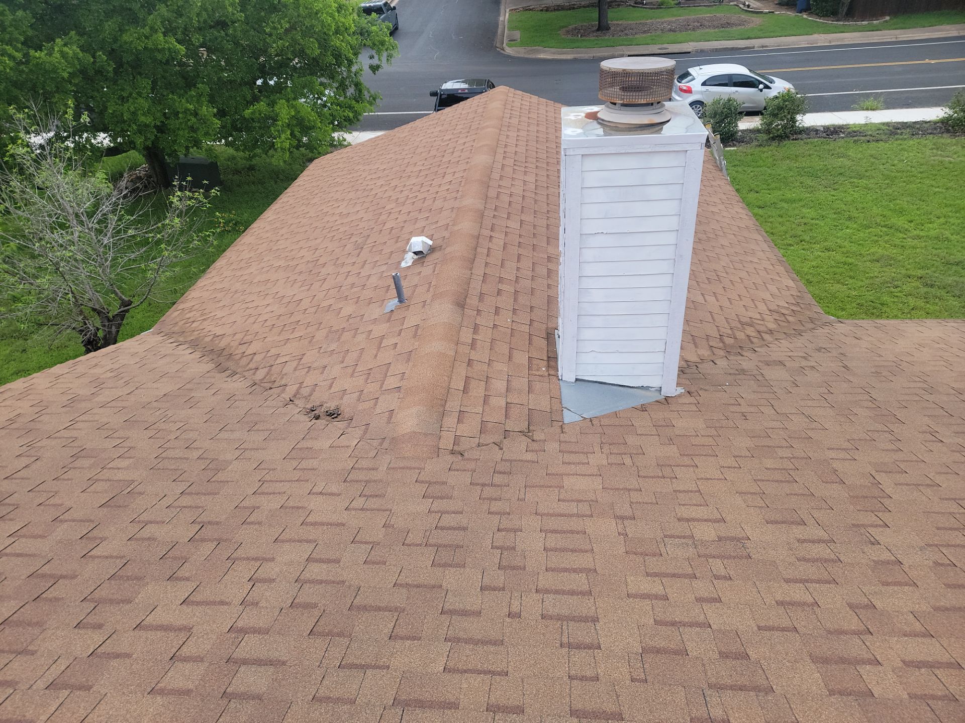 Residential Roof Replacement using GAF - Ultra HDZ - Weathered Wood by Action Exteriors Austin