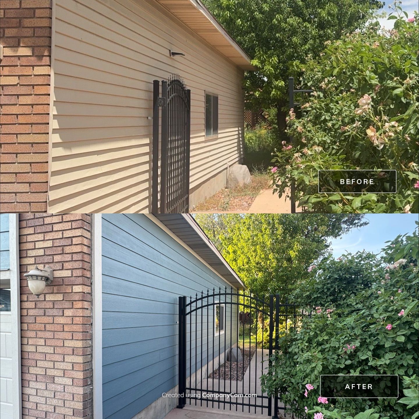 West Jordan | Hardie Lap Siding w/ Brick Accent | Boothbay Blue & Cobble Stone by Ideal Siding Utah