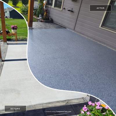 GORGEOUS Nebraska Patio Coating with Stamped Concrete Border 🌅