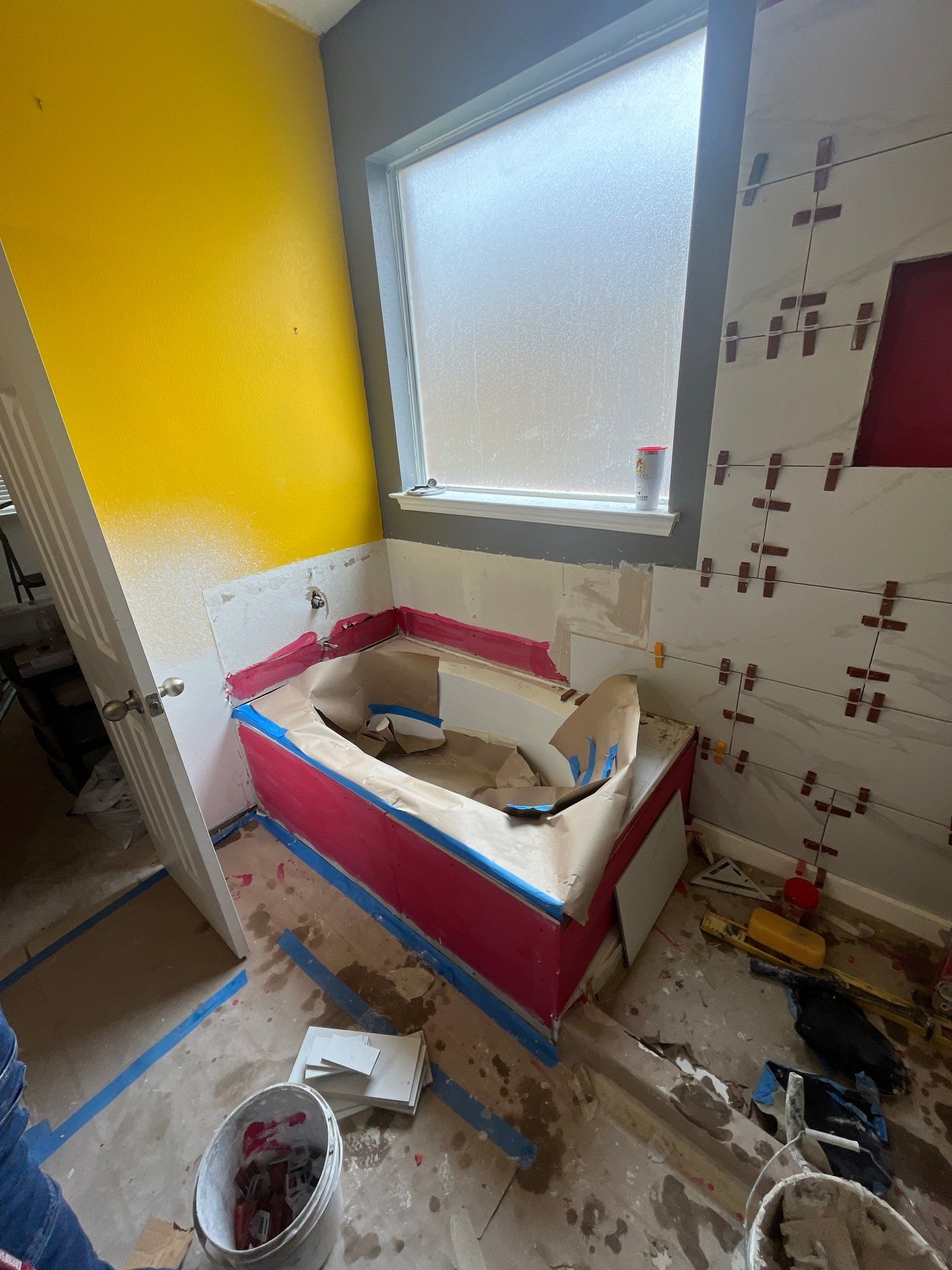 Bathroom Remodel using Water mitigation equipment by L&T General Contractors and Restoration INC