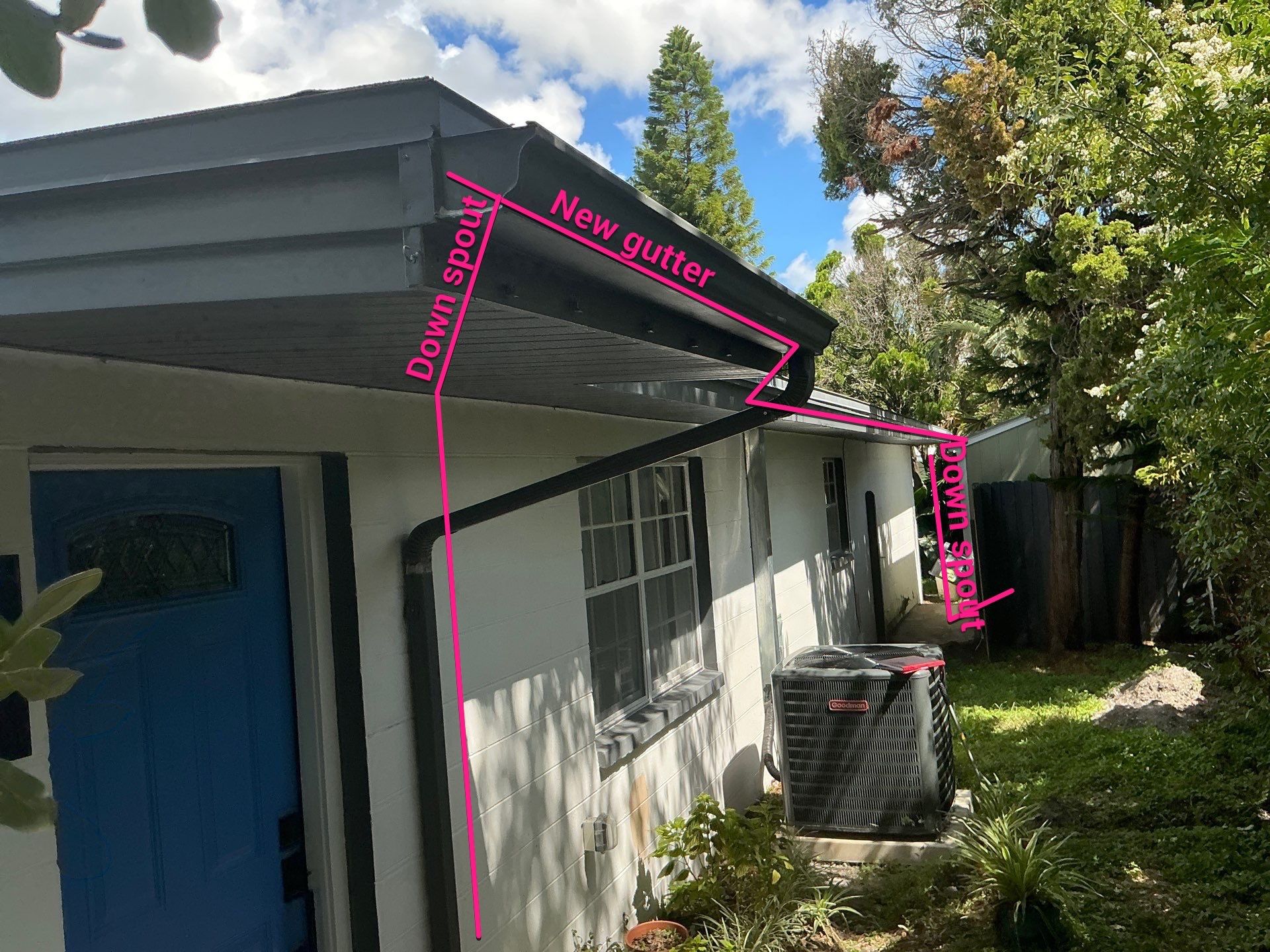 White Seamless Gutters for Coastal Homes in Tampa FL by Gutter Professors