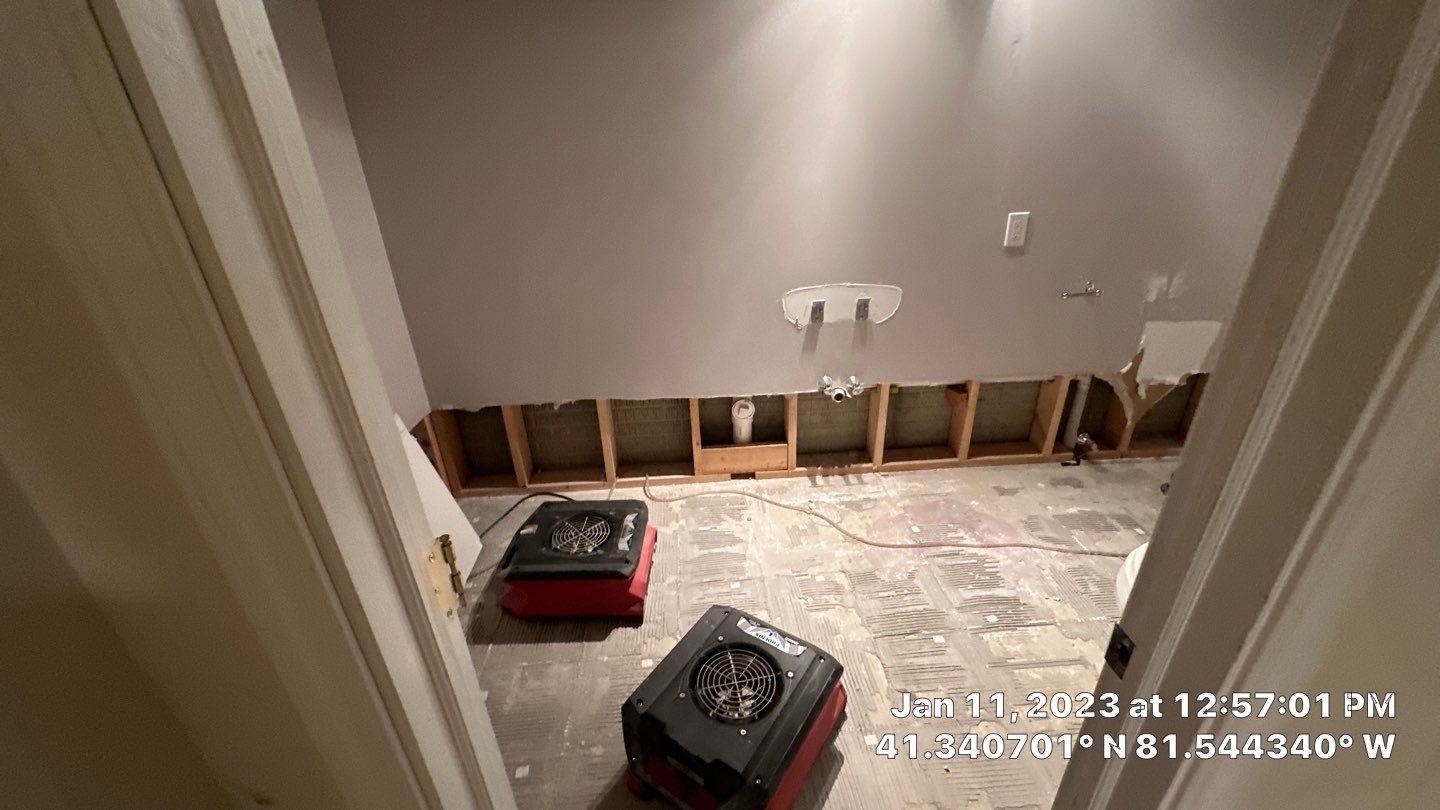 Pipe Burst Emergency Mitigation Demo and Dry Down by Absolute Roofing and Construction
