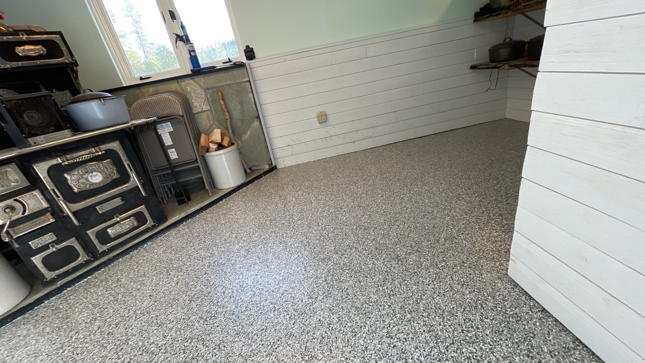 Garage Transformation using Slate Stone and the Penntek Evolution System by Croc Coatings, LLC