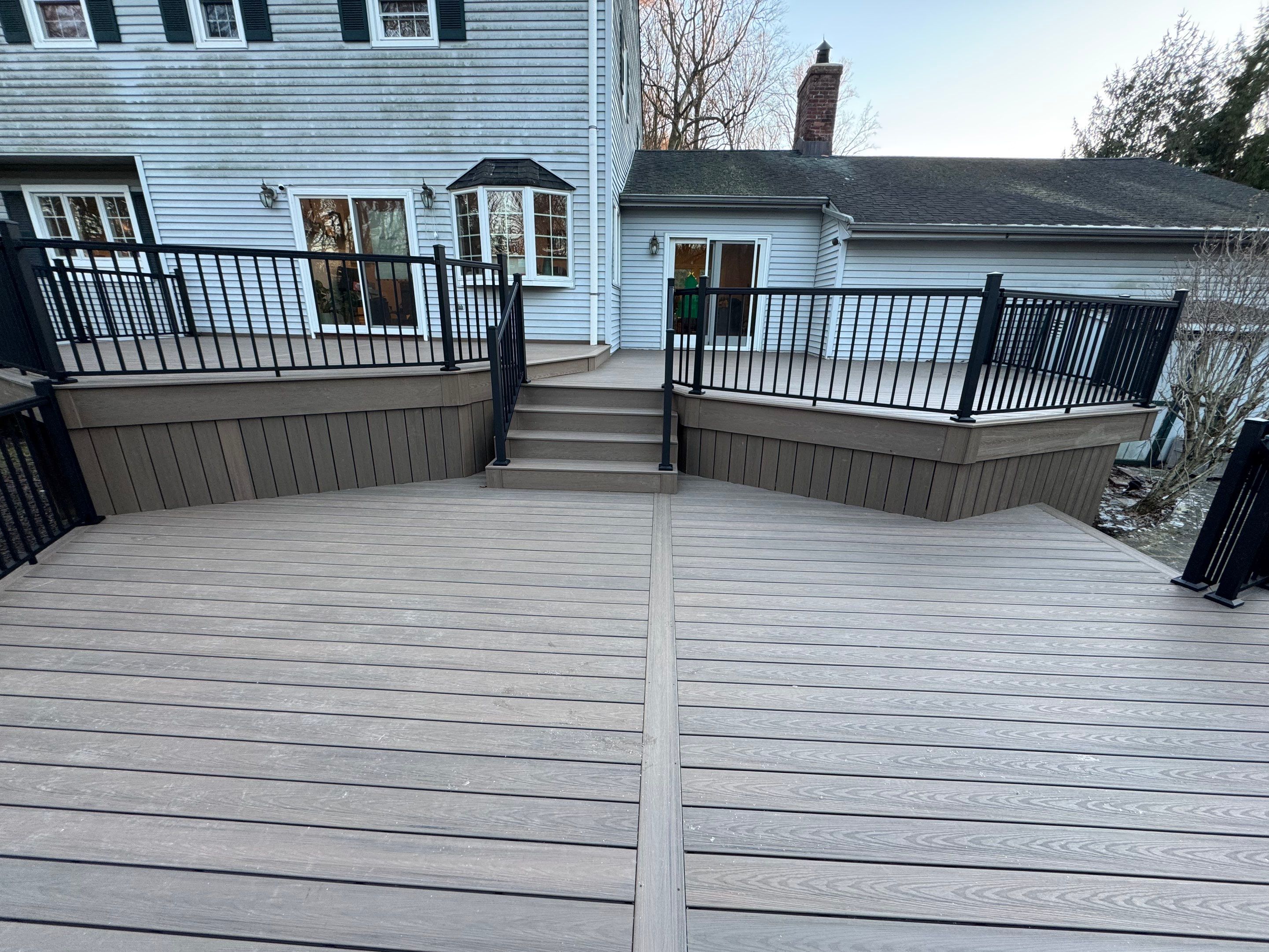 New Deck using Deckorators  decking and vinyl railings by deck guardian