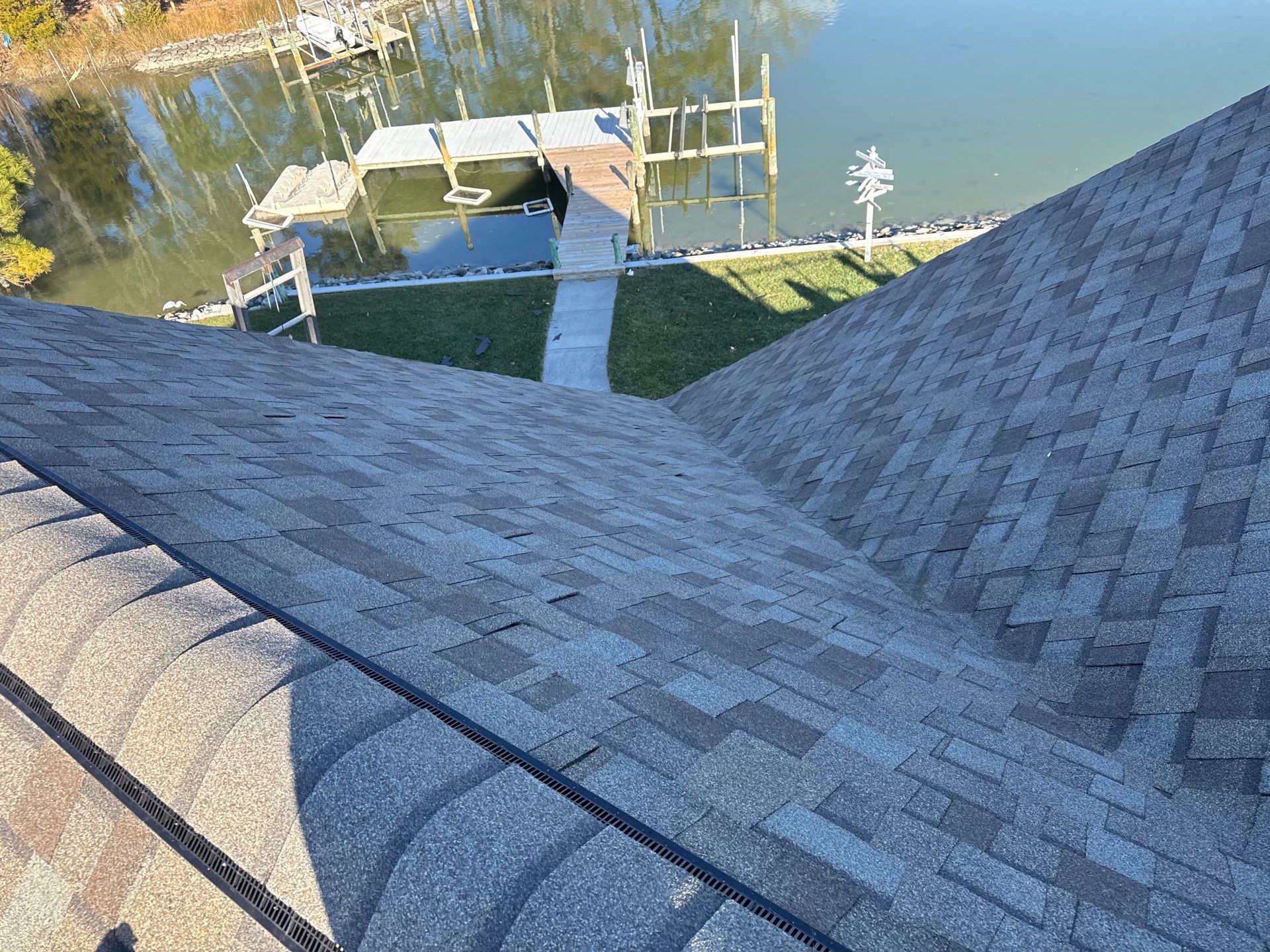 Waterfront Roof Replacement in White Stone, VA by Cade Construction
