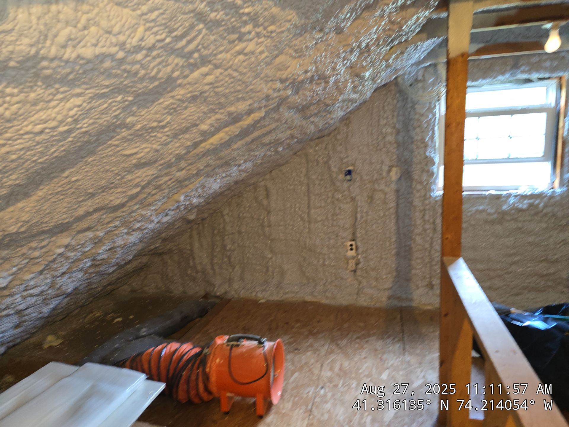 Attic Insulation using open cell spray foam by NYS Foam & Energy