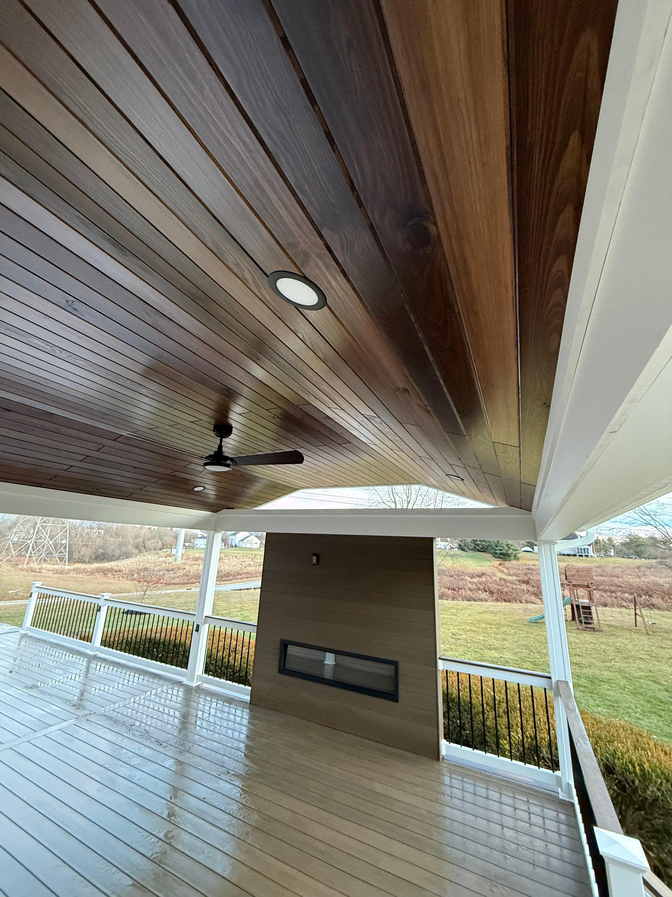 New Deck With a Roof and TV Mount in Raritan, New Jersey by deck guardian