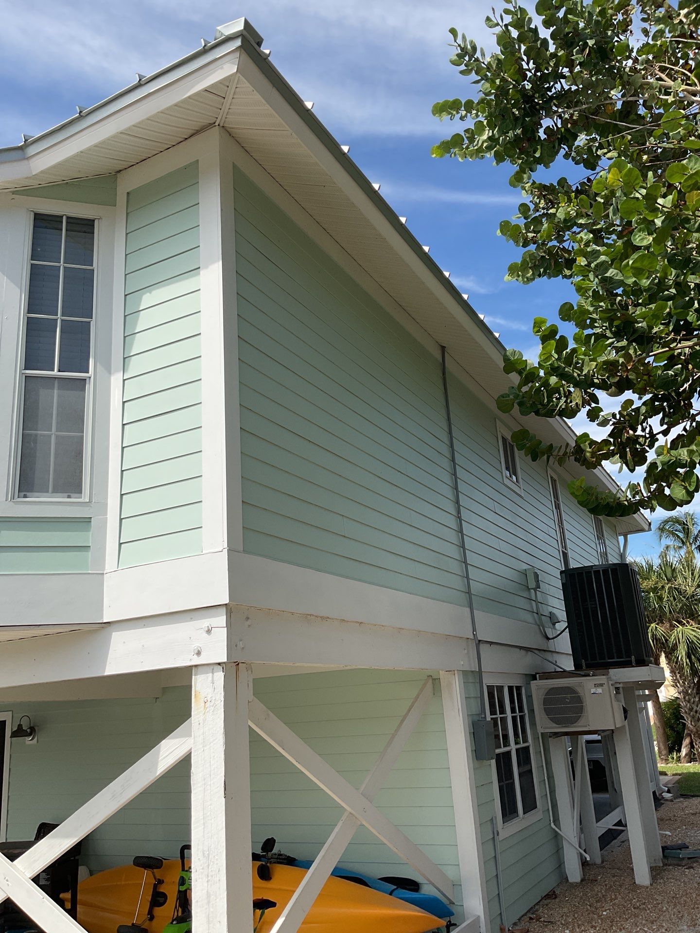 3x4 elbow Downspouts in Sanibel FL by Gutter Professors