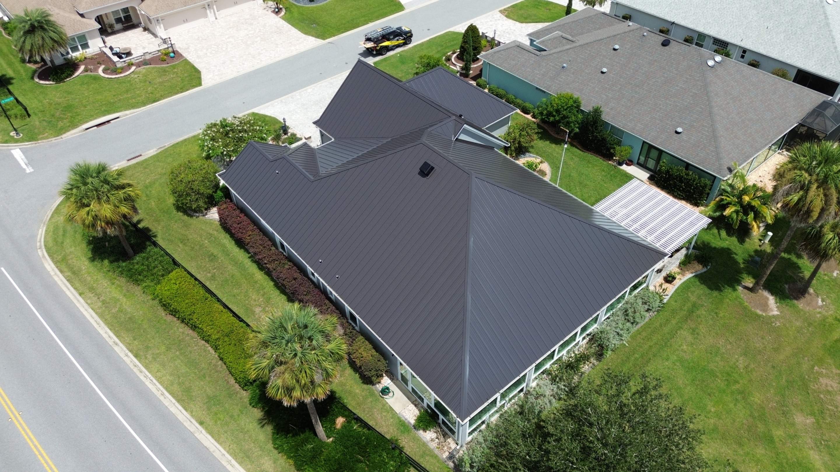 Before and After Shingle to Metal Residential Reroof | The Villages Fl by Gold Key Roofing