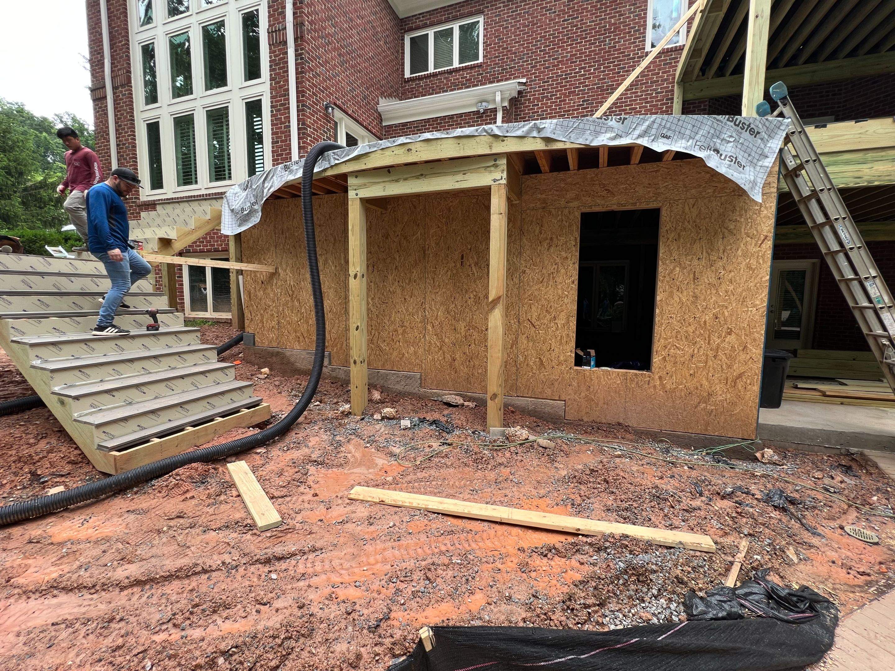 Custom Multi-Level Deck, Outdoor Kitchen & Pool Patio in McLean, VA by Sunburst Construction Inc