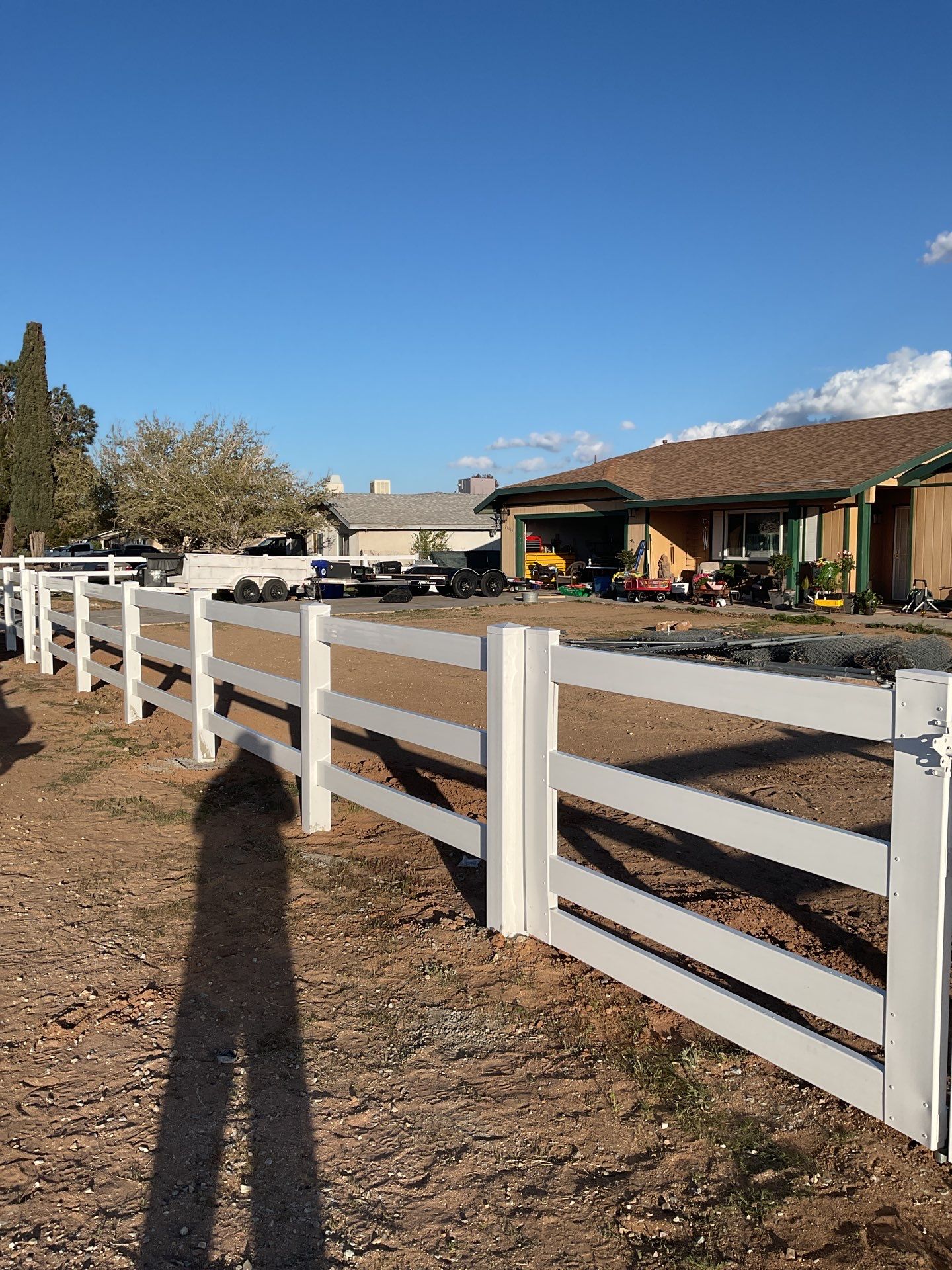 Fence Installation using Ranch Style Vinyl by Fence Guys Inc.