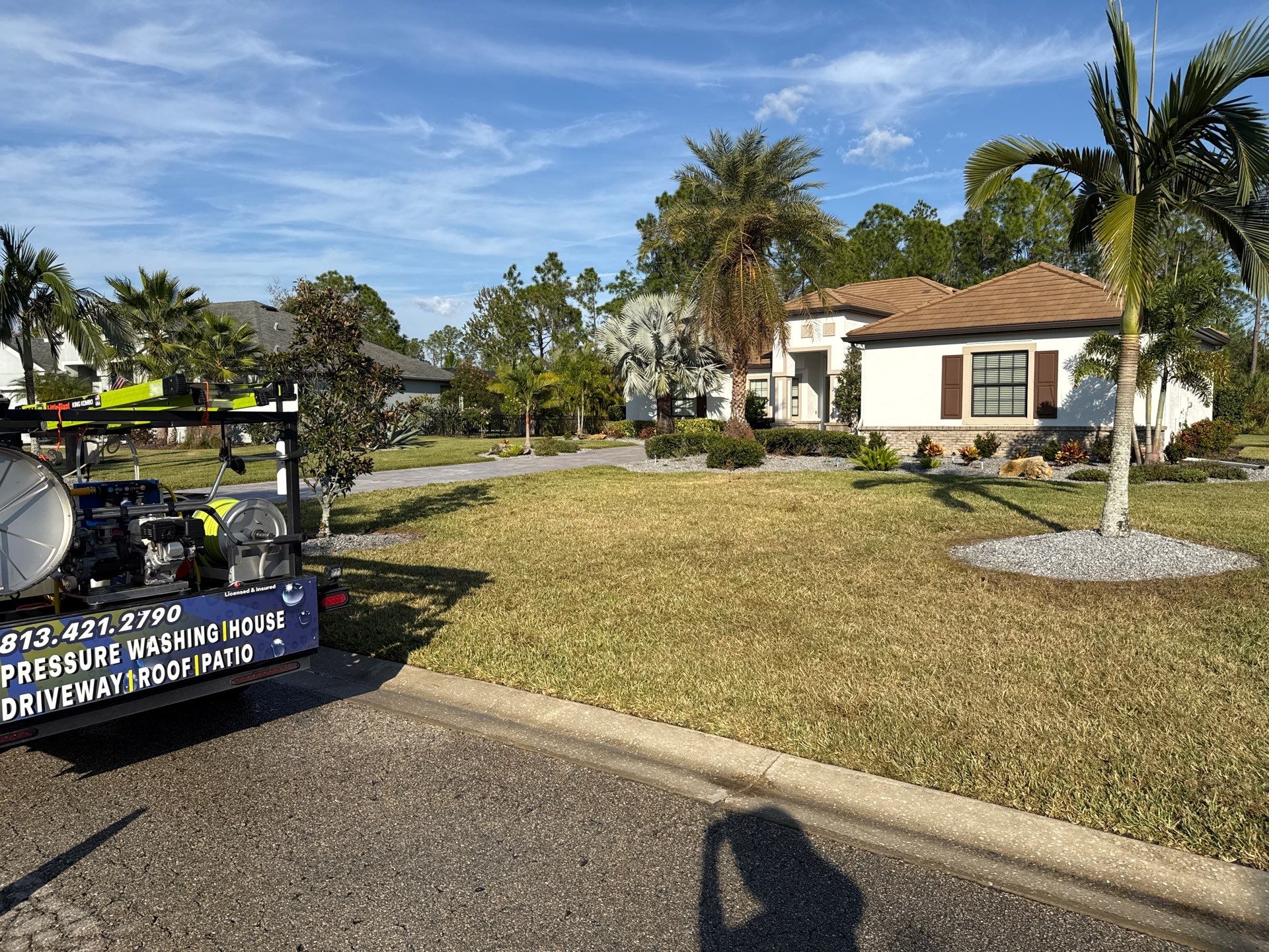 Flat Tile Roof, Paver Pool Deck & Driveway Cleaning | Cove at Twin Rivers, Parrish FL by Sunshine AquaWash