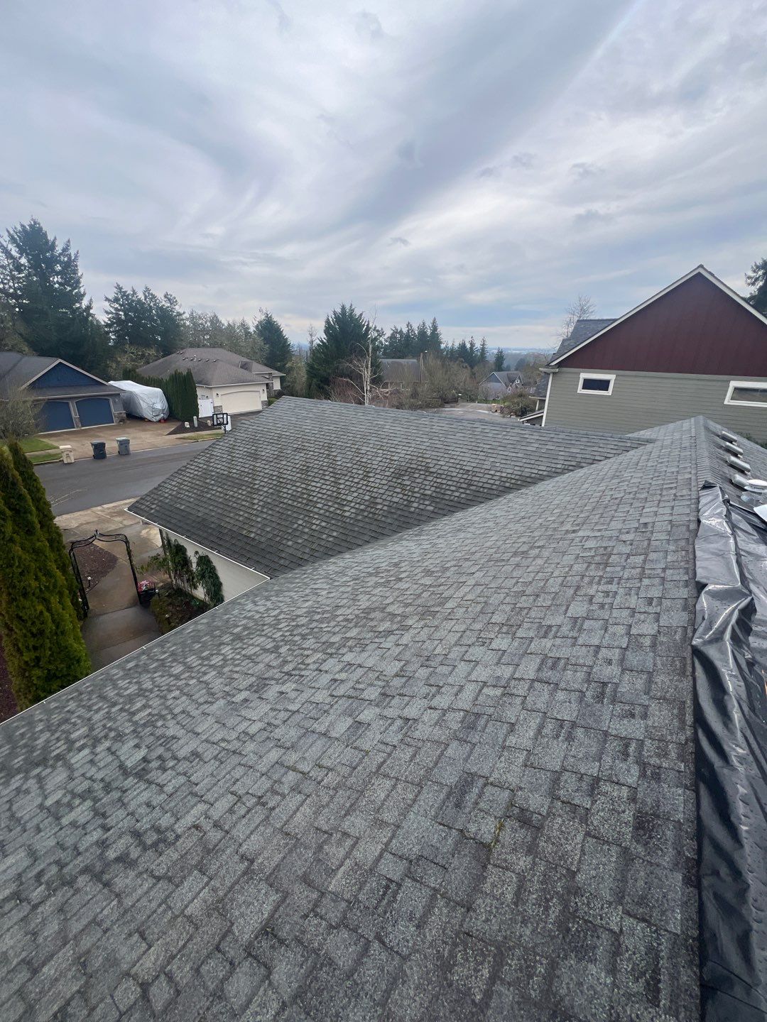 Residential Roofing Installation using IKO Cambridge (Color: Dual Grey) by Orezona Building & Roofing Company, Inc.