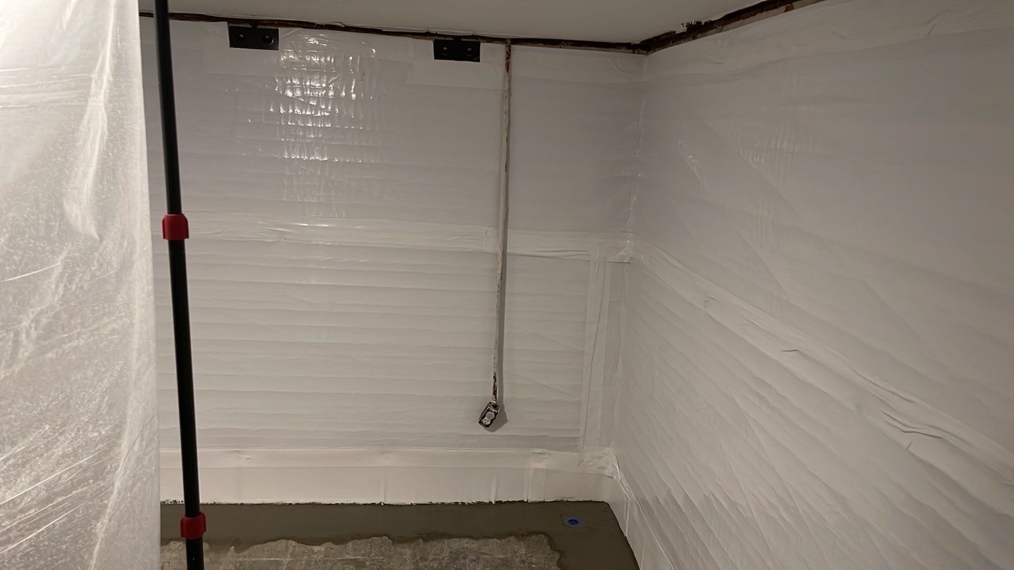 Embedded Fiber Reinforcement and Basement Waterproofing using GrateDrain Waterproofing System by Toledo Basement Repair