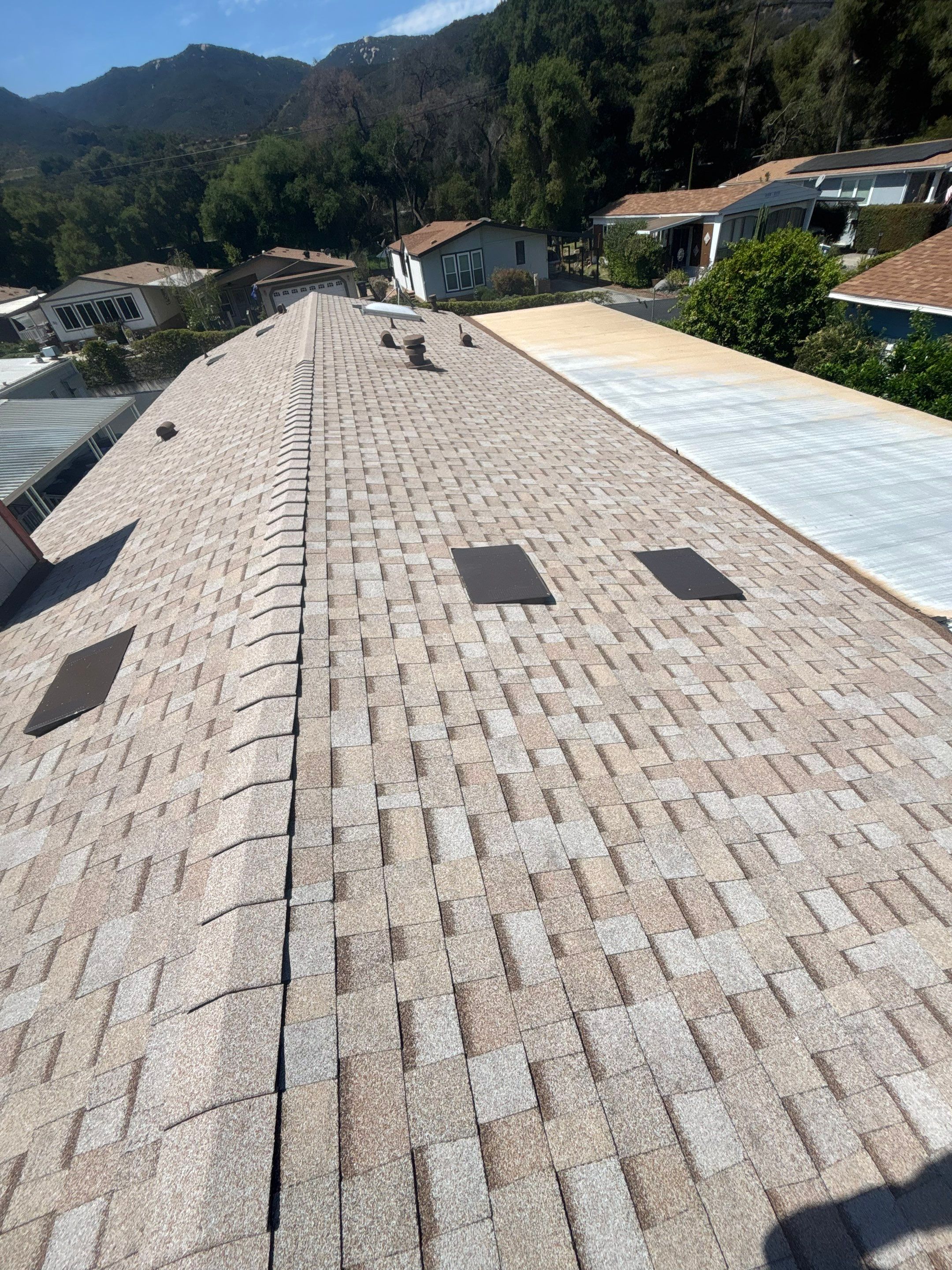 Escondido Mobile Home Shingle Roof Replacement with Owens Corning Duration Cool Amber by Zenith Roofing Services