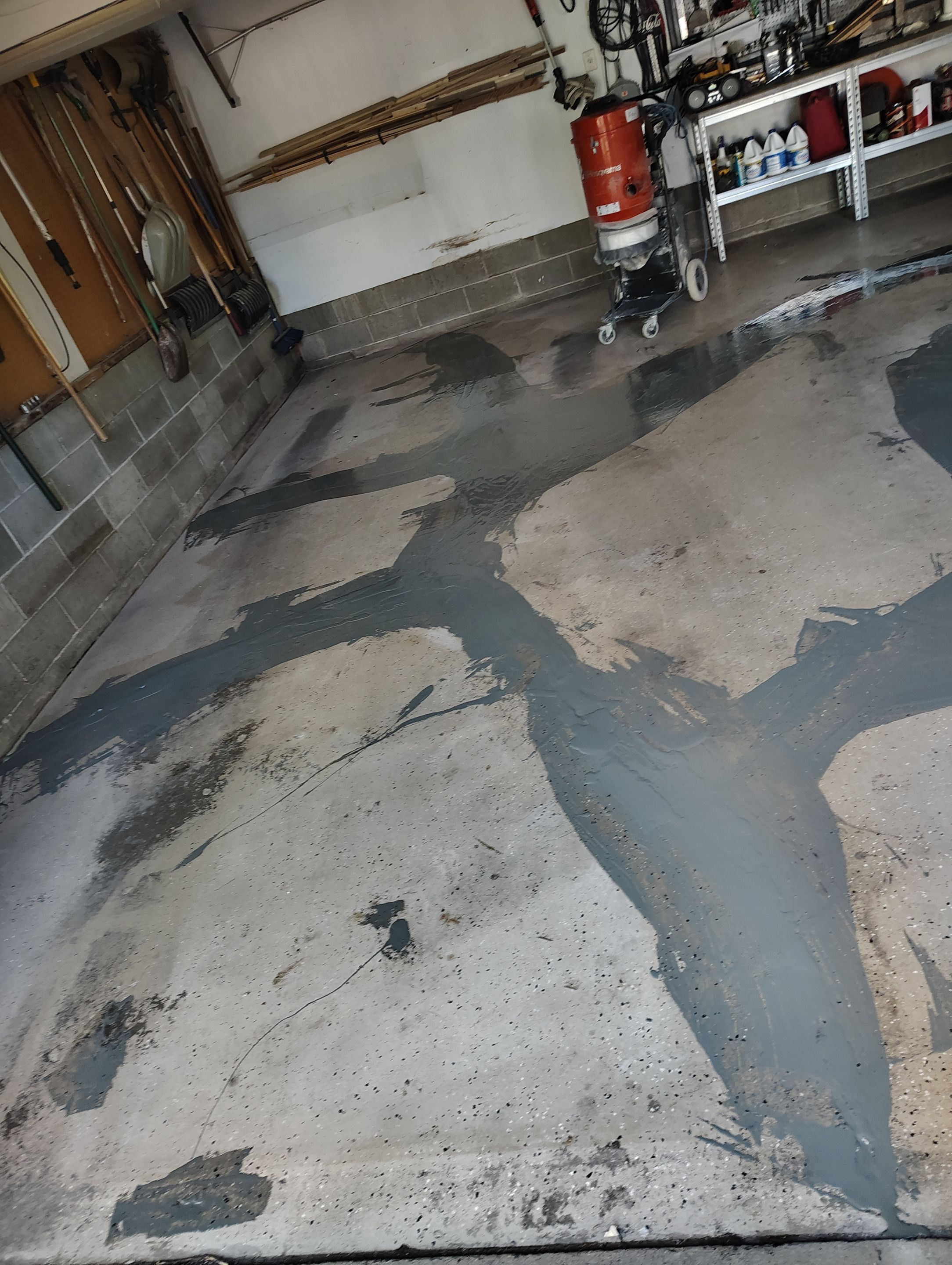 Nightfall Decorative Chip Garage Floor Coating in Luverne, Minnesota by Select Painting, Coatings & Garage Cabinets