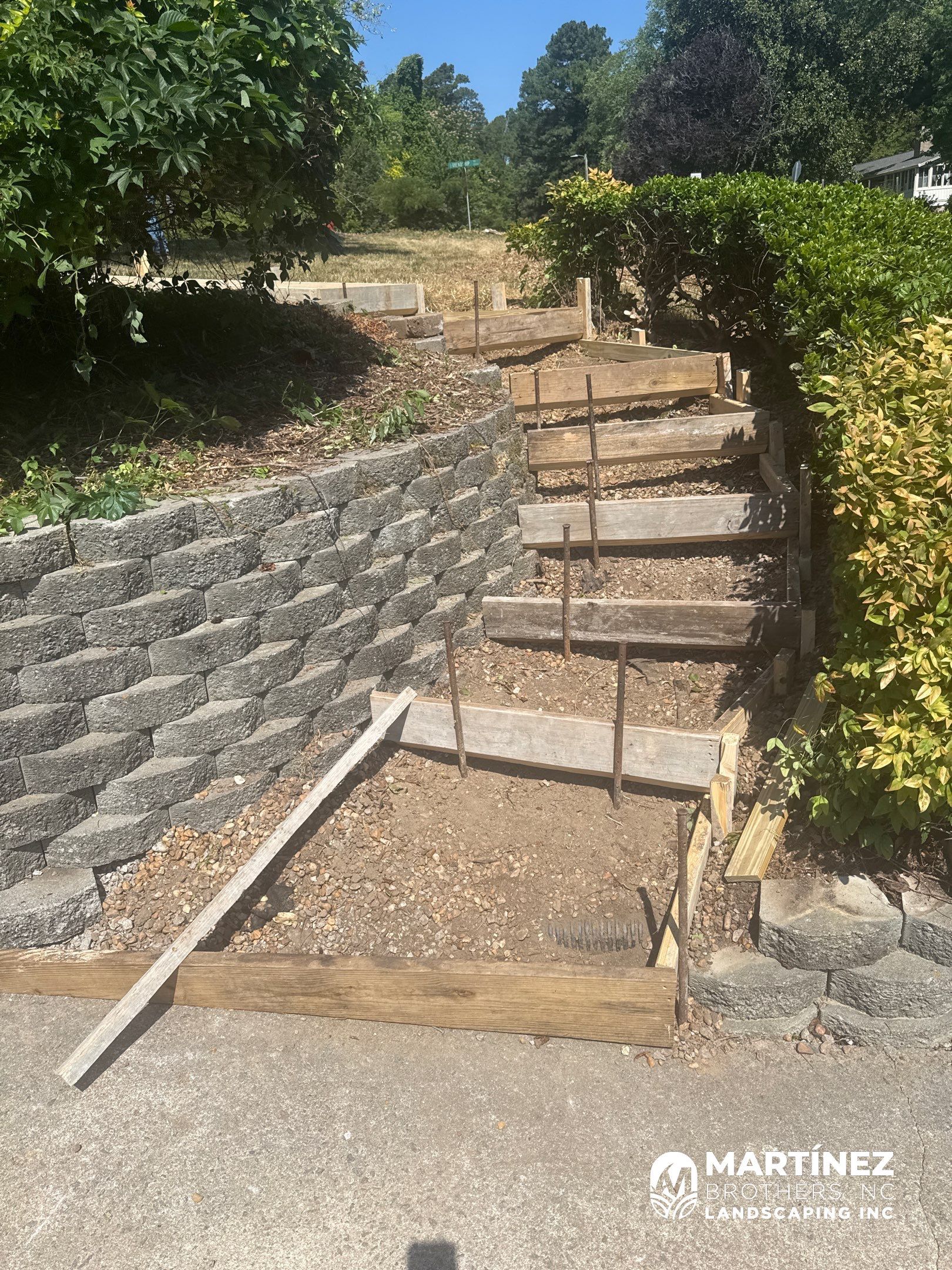Concrete transformation in Durham by Martinez Brother’s Nc Landscaping Inc