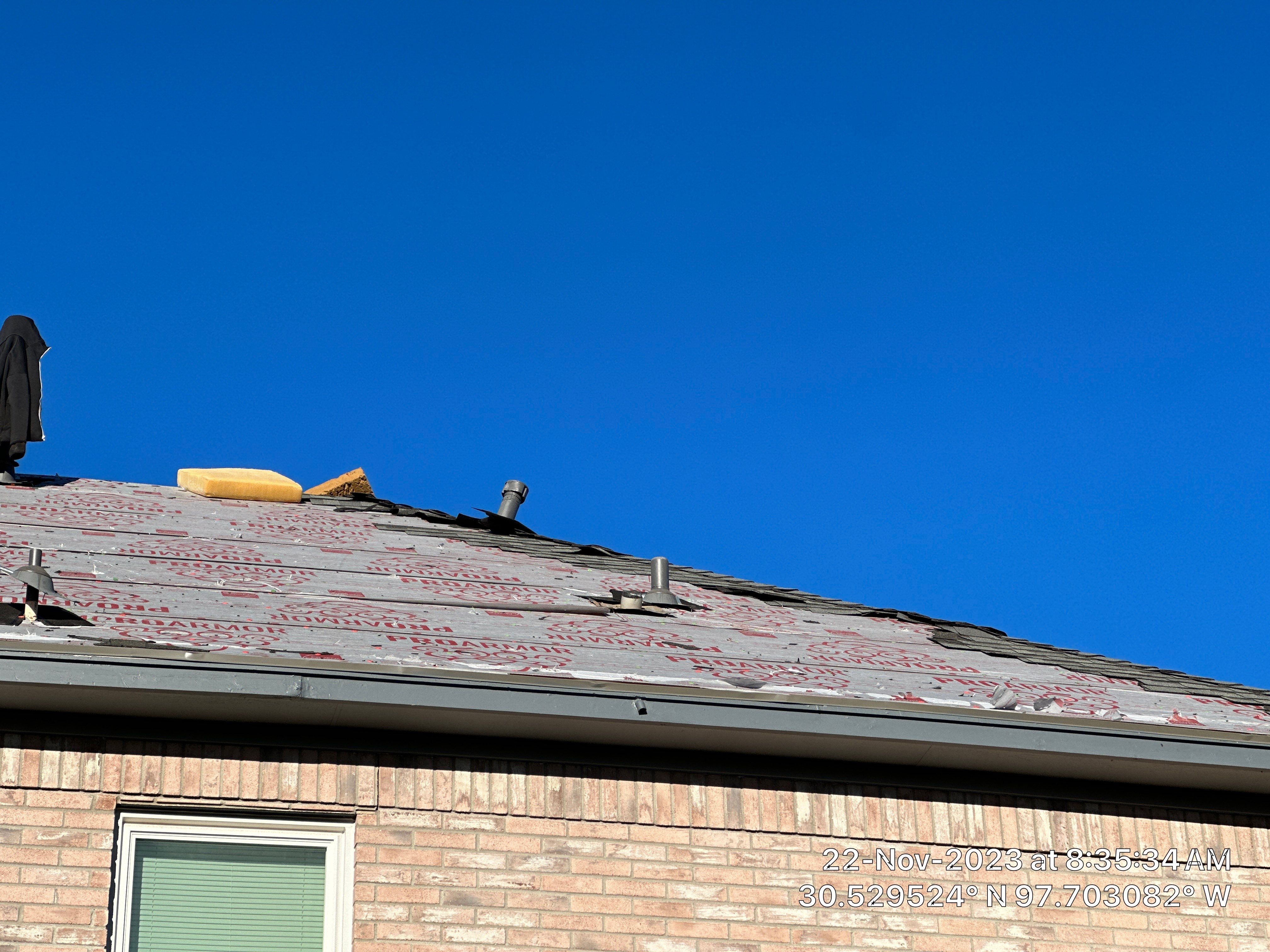 Architectural Shingle Roof Replacement and Decking Repair in Round Rock by Caliber Restoration LLC