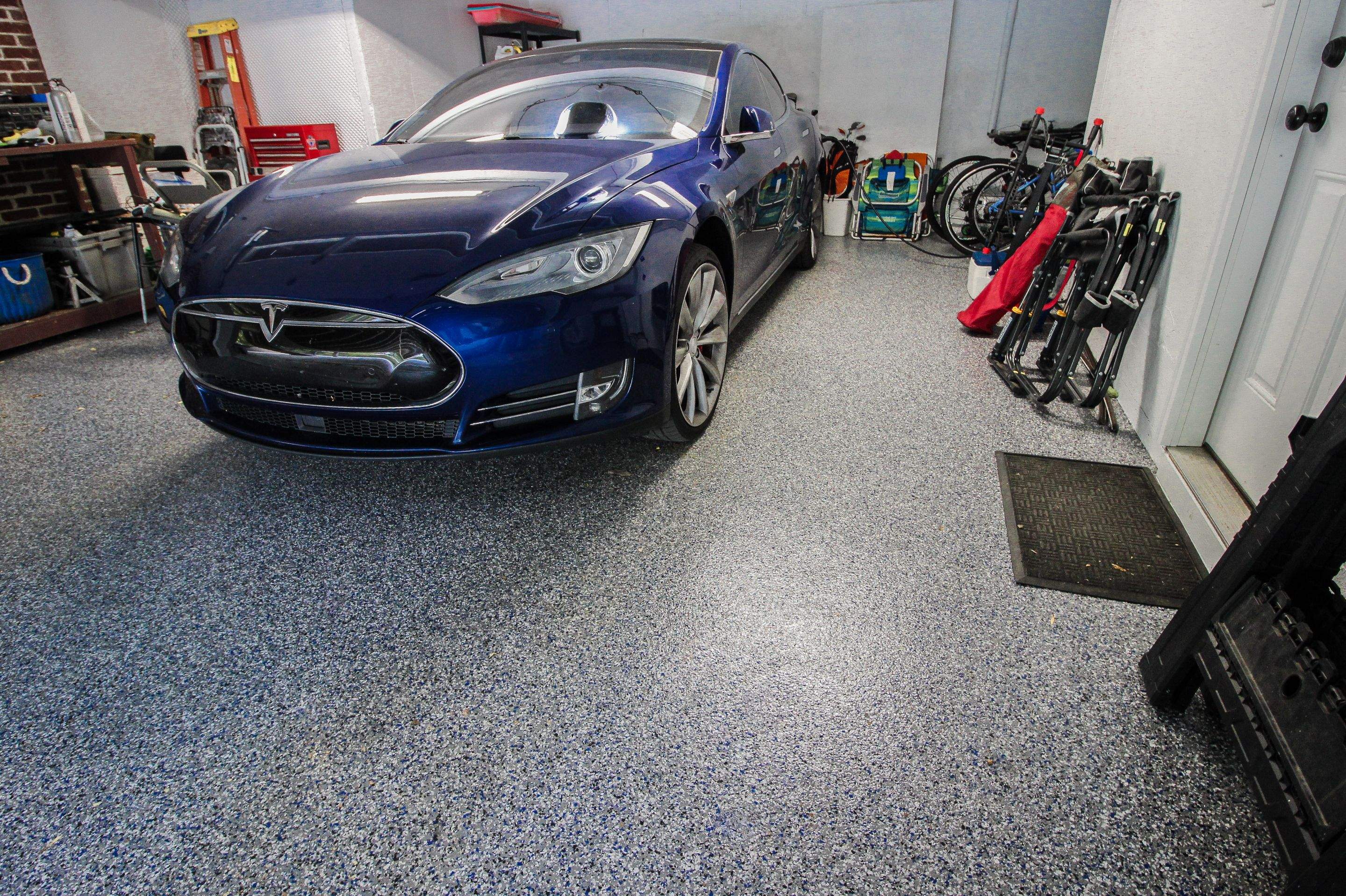 Garage Floor using Galaxy Blue by Your1DayFloor.com