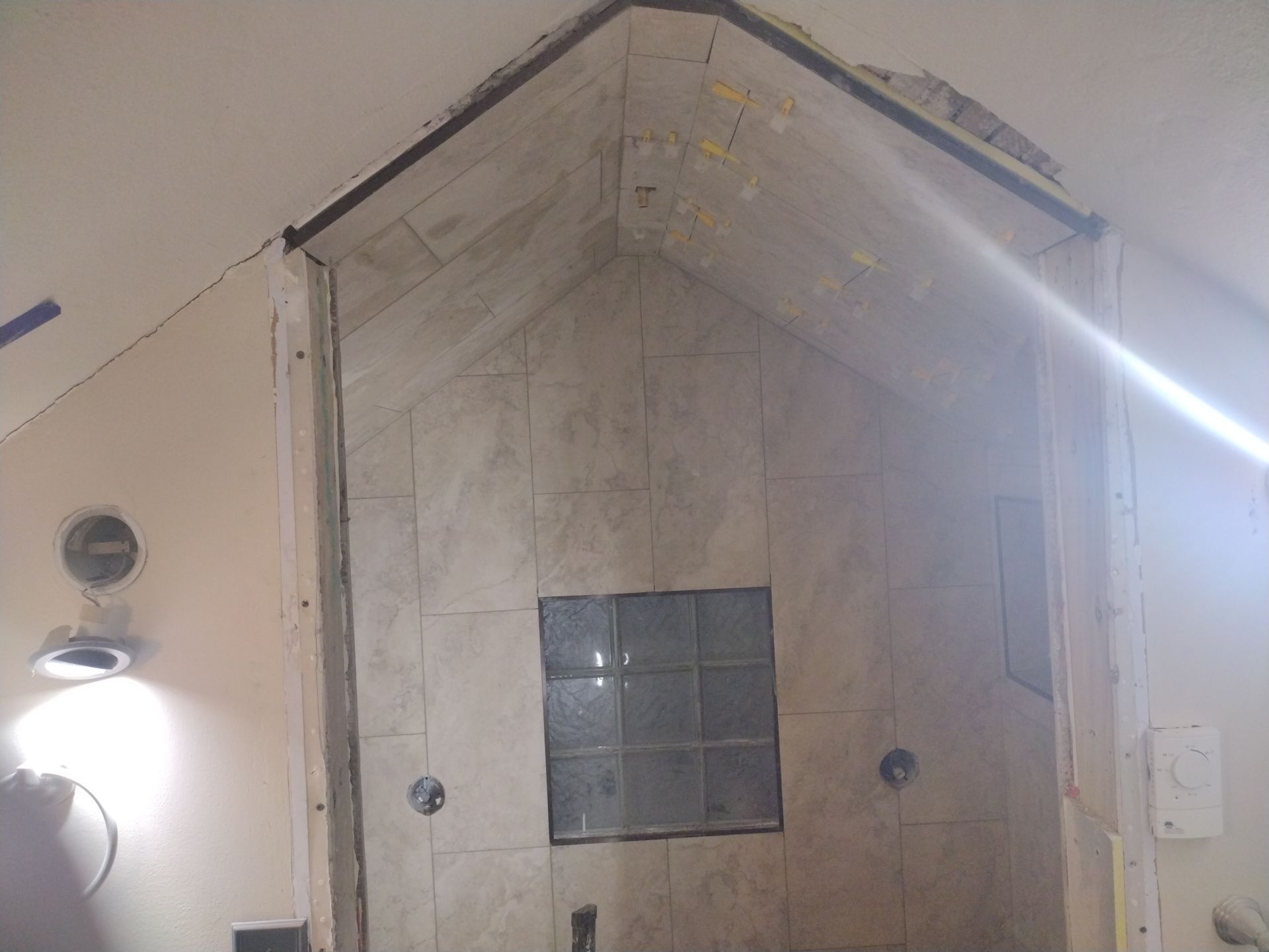 Shower Remodel & Ceiling Restoration – Correcting Water Damage and Rebuilding Right by Johnny Five Construction 