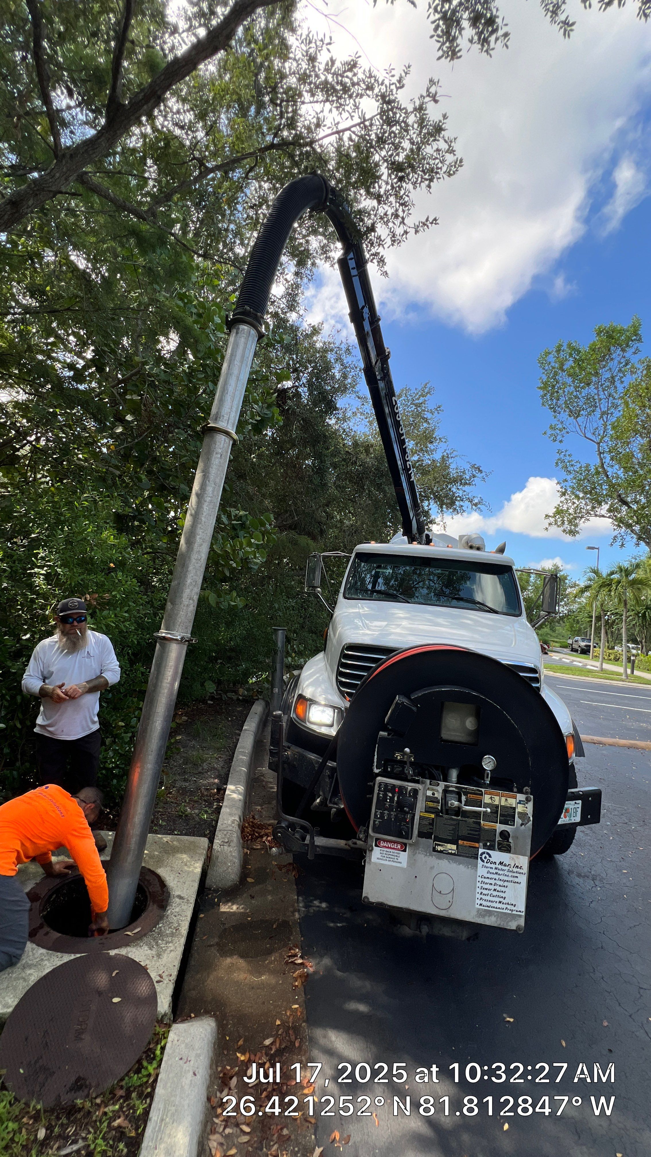 Catch Basin Cleaning with 1 Tom Plumber in Estero by APS Power & Water