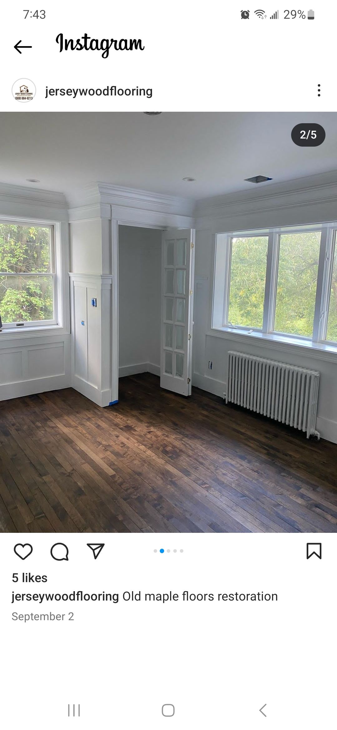 Sand & Refinish Red Oak with Duraseal Jacobean and Bona Mega Satin Finish using Bona Mega Satin by Footprints Floors Morristown