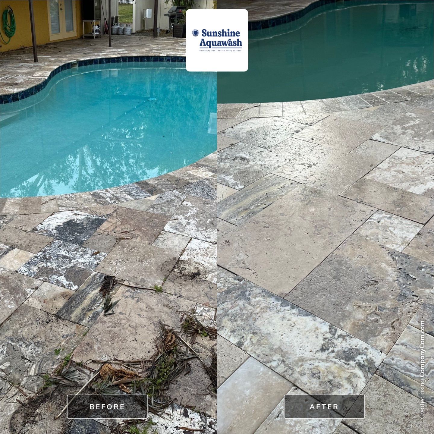 Roof Cleaning Service & Travertine Paver Cleaning by Sunshine AquaWash