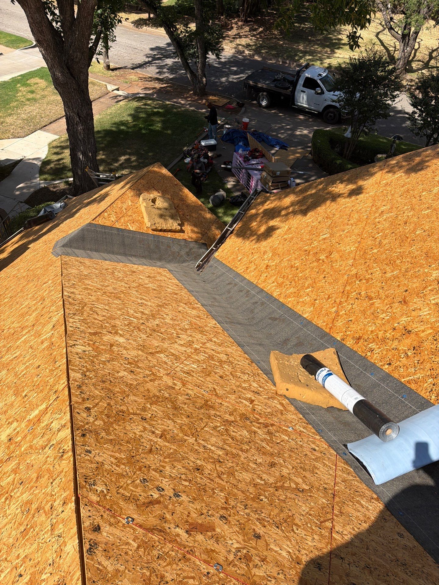 Residential Roof Replacement Featuring New OSB Sheathing in Wichita Falls by Shearman Roofing & Construction