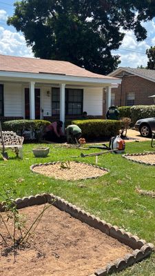 Front Yard Landscape Cleanup and Gravel Bed Installation in Montgomery by BTops Landscaping Inc.