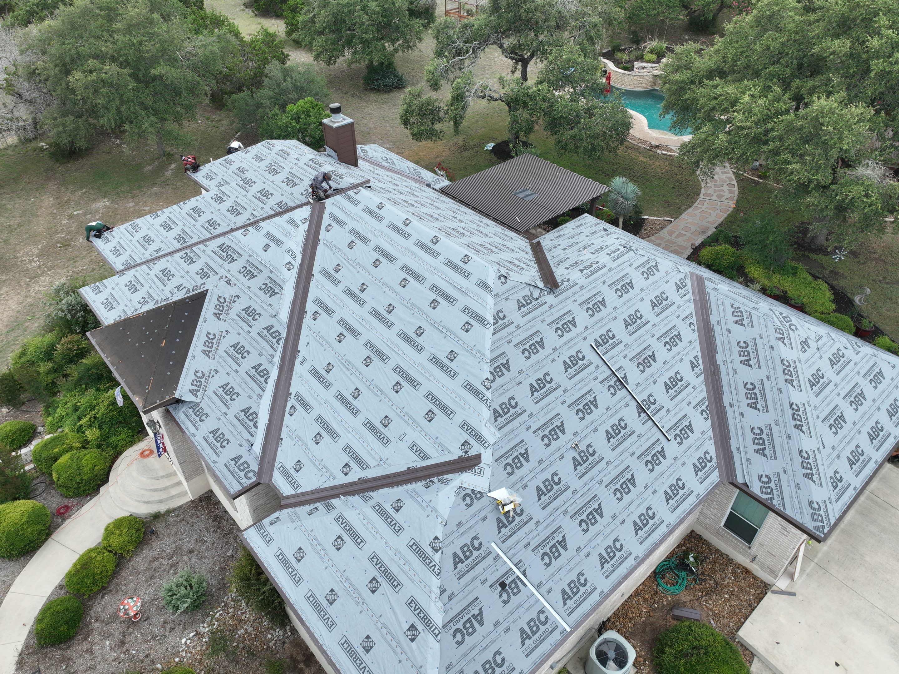 Residential Metal Roof Installation using McElroy Metal by Premier Roofing and Contracting
