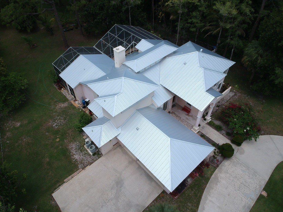 Residential Roofing Installation using 1" Nail strip metal roof by BLUES BROTHERS ROOFING