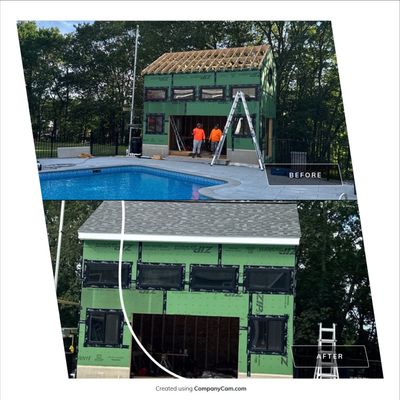 Poolhouse roof, soffits and windows – Windham, NH