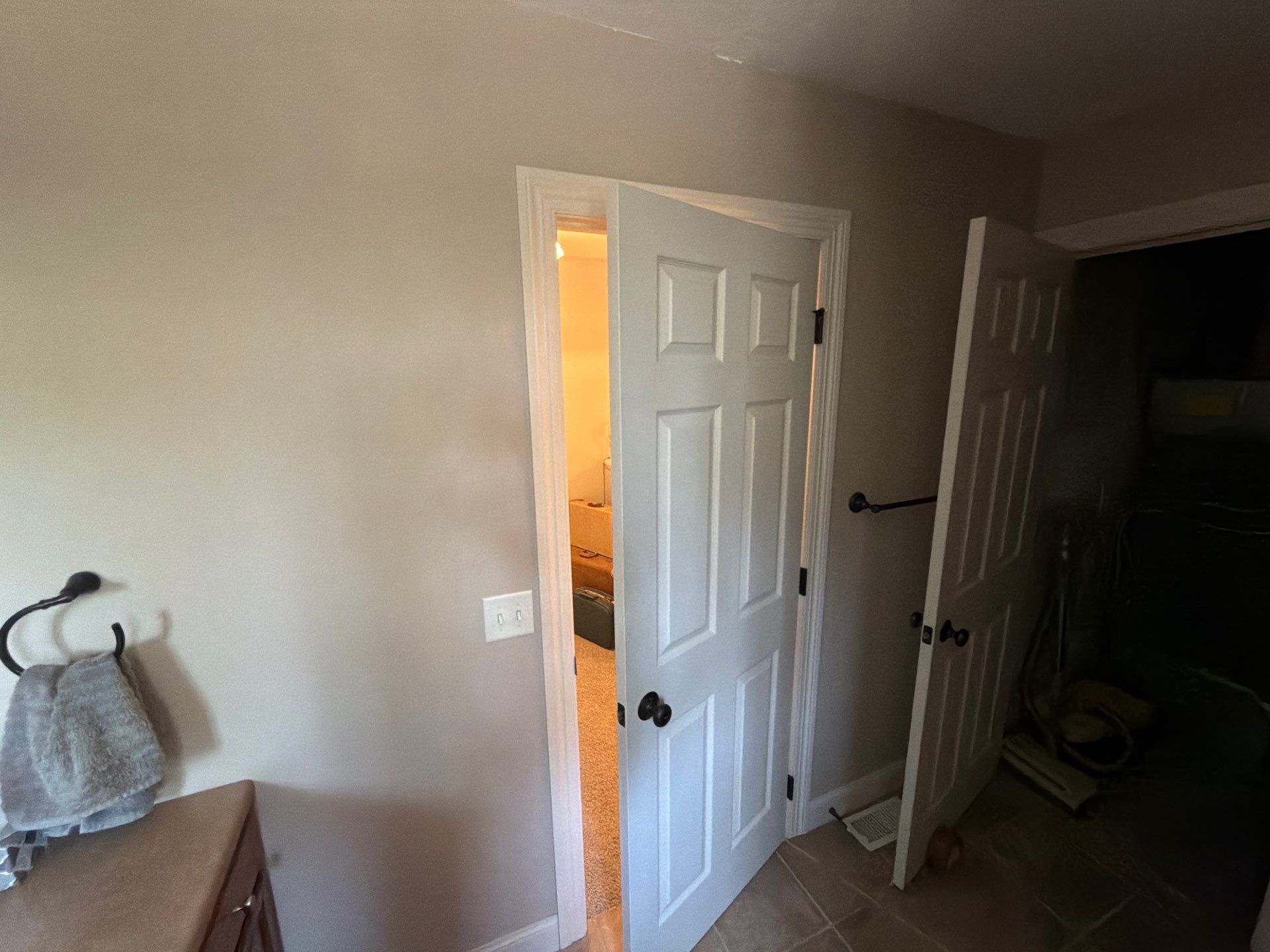 Interior Home Repainting with Repose Gray and Peppercorn Accent Walls by Select Painting, Coatings & Garage Cabinets