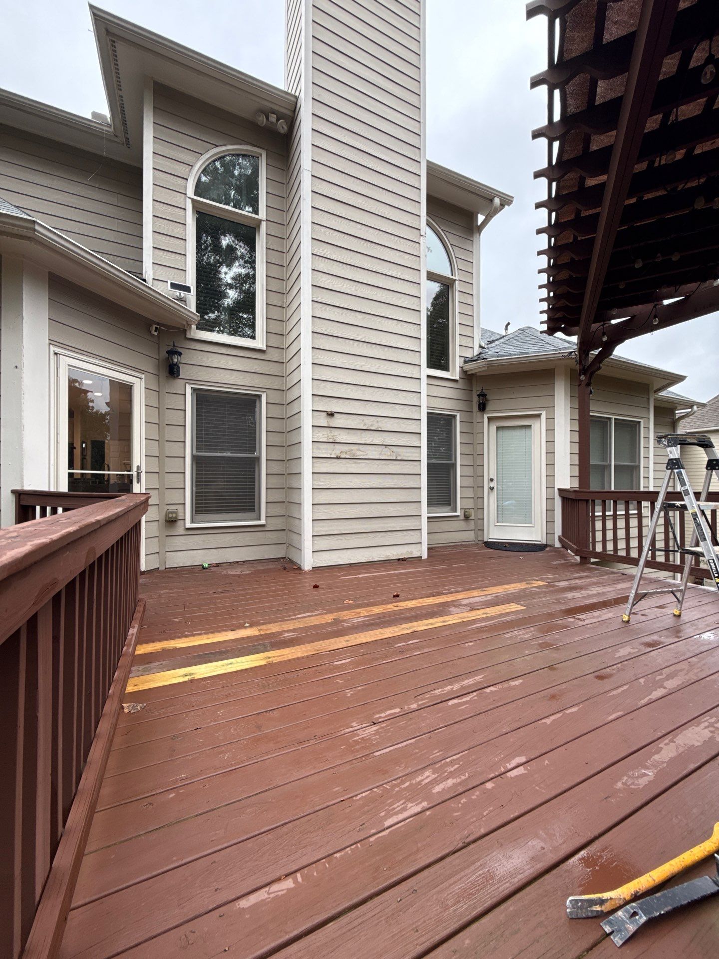 Multi-Level Deck Replacement With Custom Pergola In Woodstock by Swift Home Renovations 