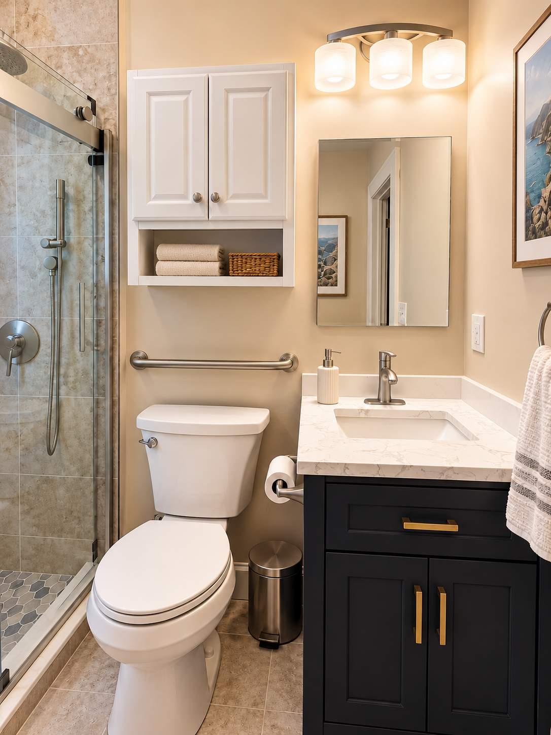 Modern Bathroom Remodel with Walk-In Shower & Updated Finishes by Remodel Now