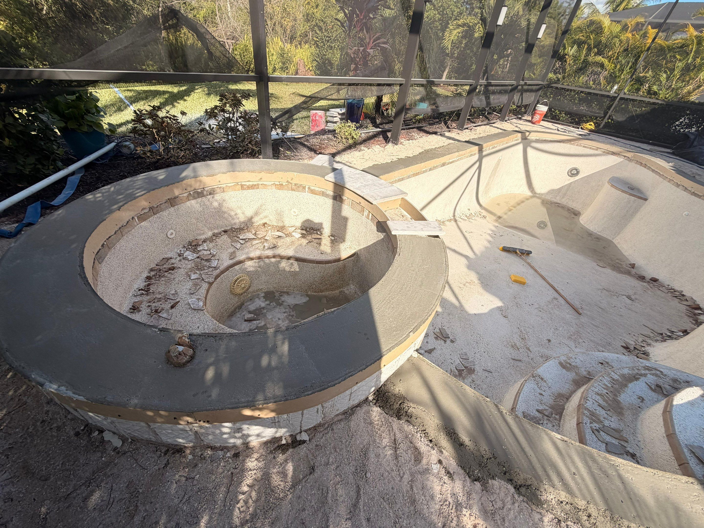 Pool Deck Renovation | Pool Coping & Tile Upgrade | Textured Marble Natural Stone - Bonita National Golf & Country Club by Old Town Pavers Llc