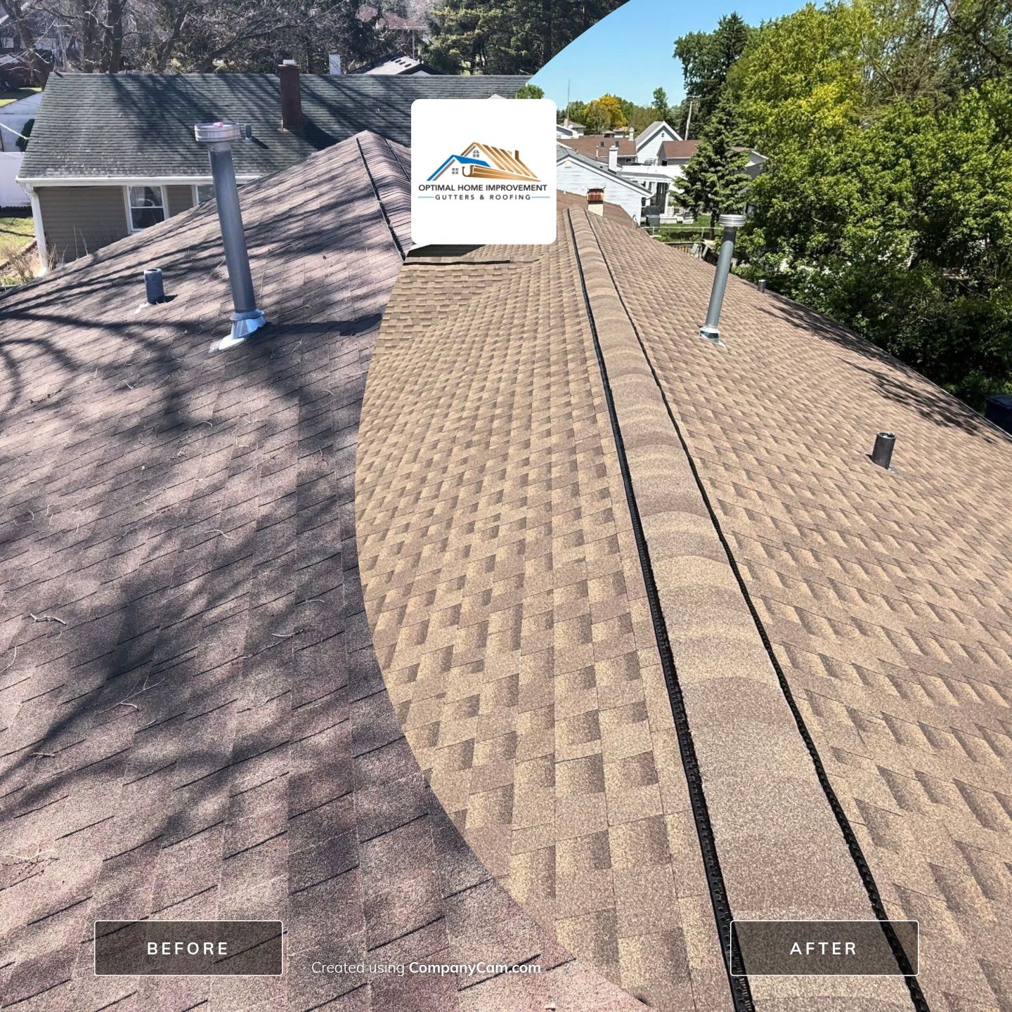 Roof replacement by Optimal Home Improvement 