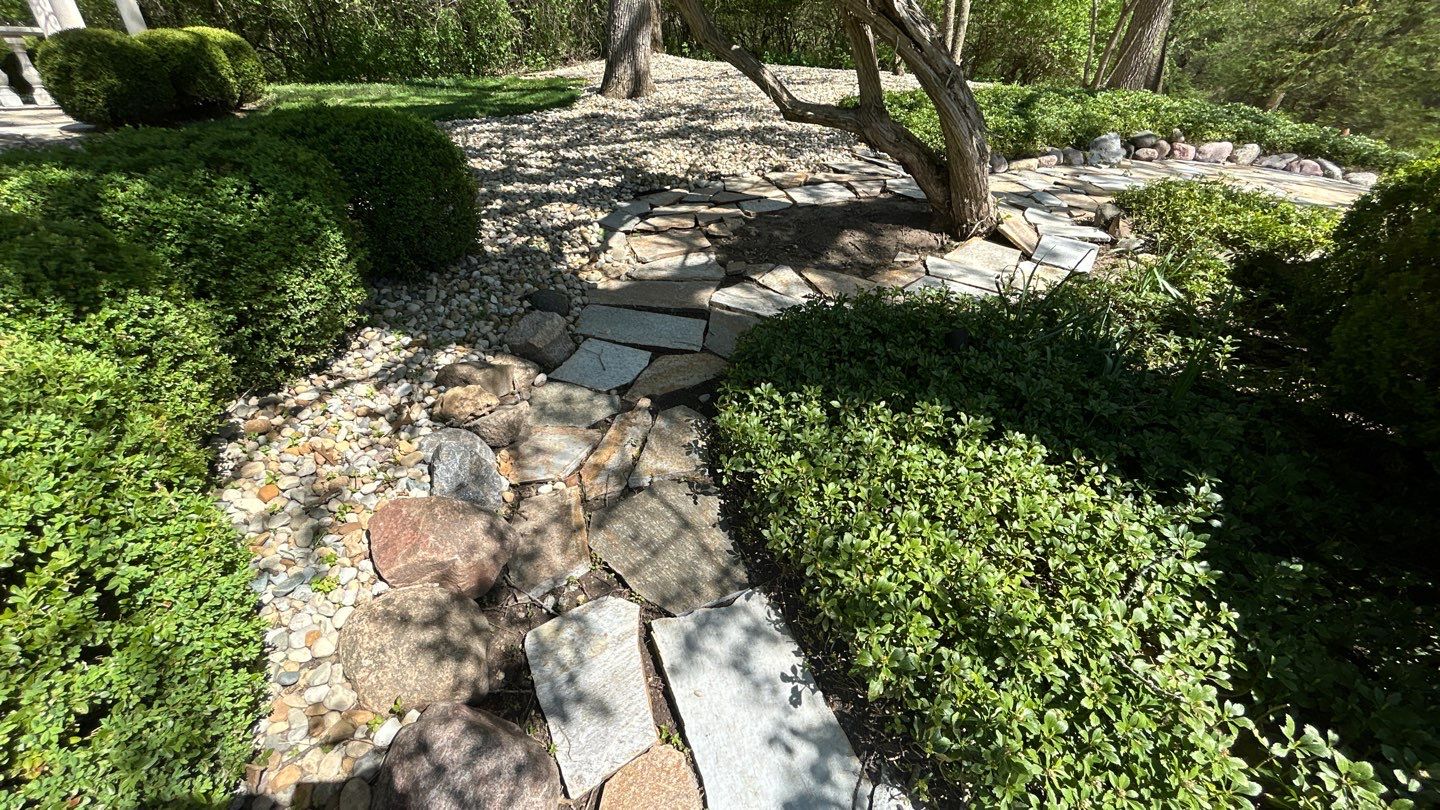 natural stone using Algaecide, soft wash soap by Northern Power Washing LLC.